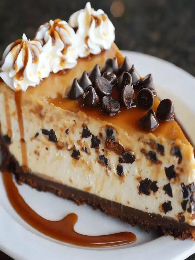 Salted Caramel Chocolate Chip Cheesecake Recipe