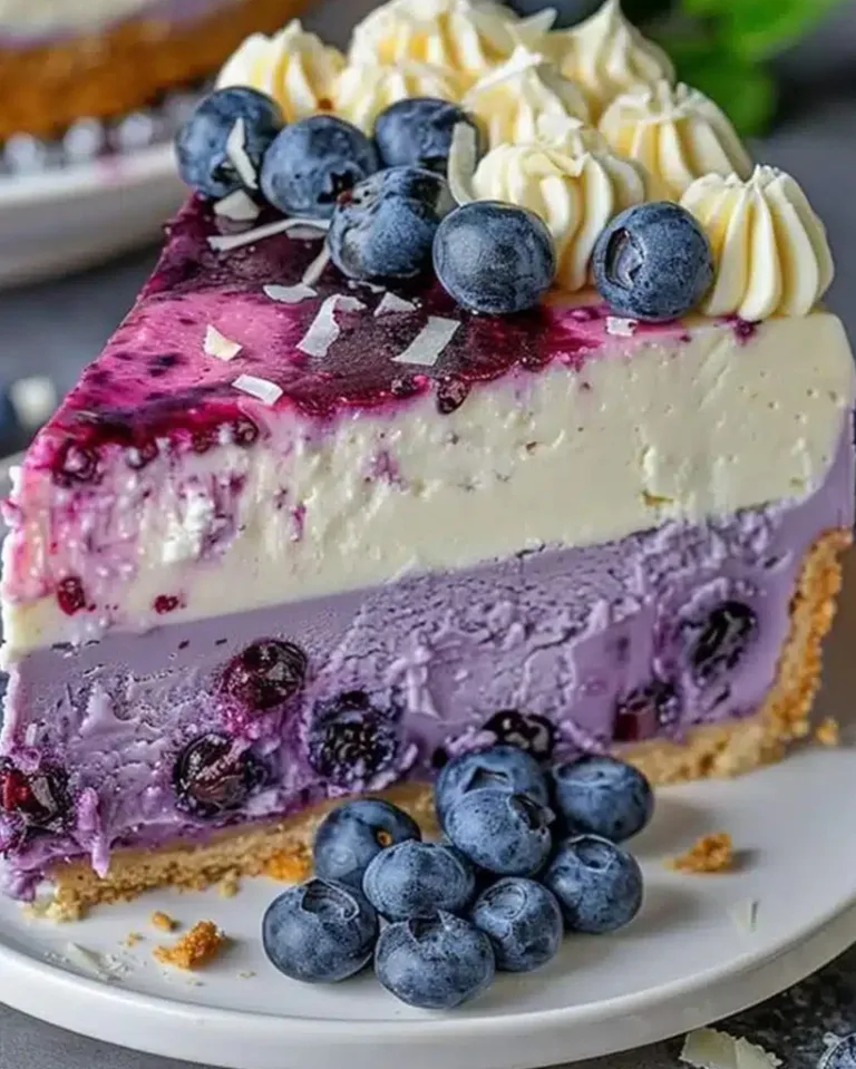Best White Chocolate Blueberry Cheesecake – No-Bake Delight
