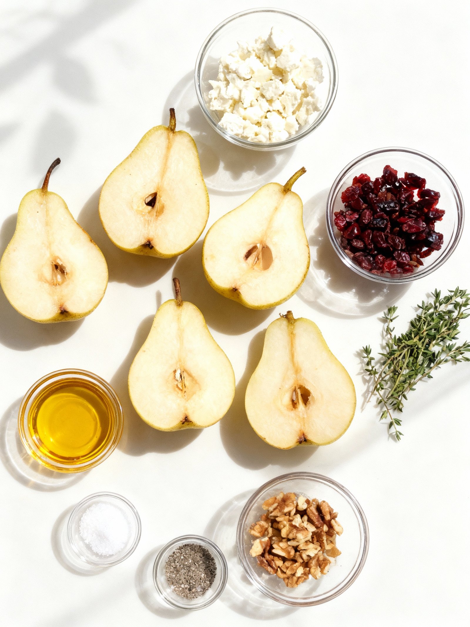 Baked Pears with Feta, Honey, and Cranberries Recipe ingredients