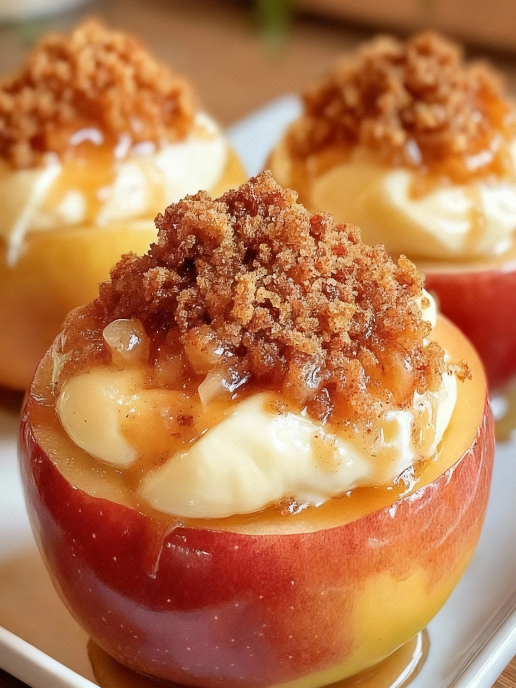 Cheesecake Stuffed Baked Apples finished