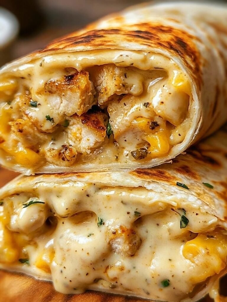 Cheesy Garlic Chicken Wraps Recipe
