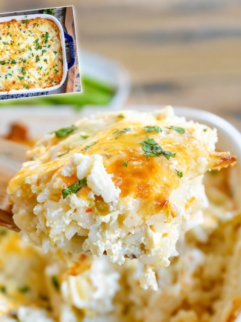 Cheesy Green Chile Rice Casserole Recipe