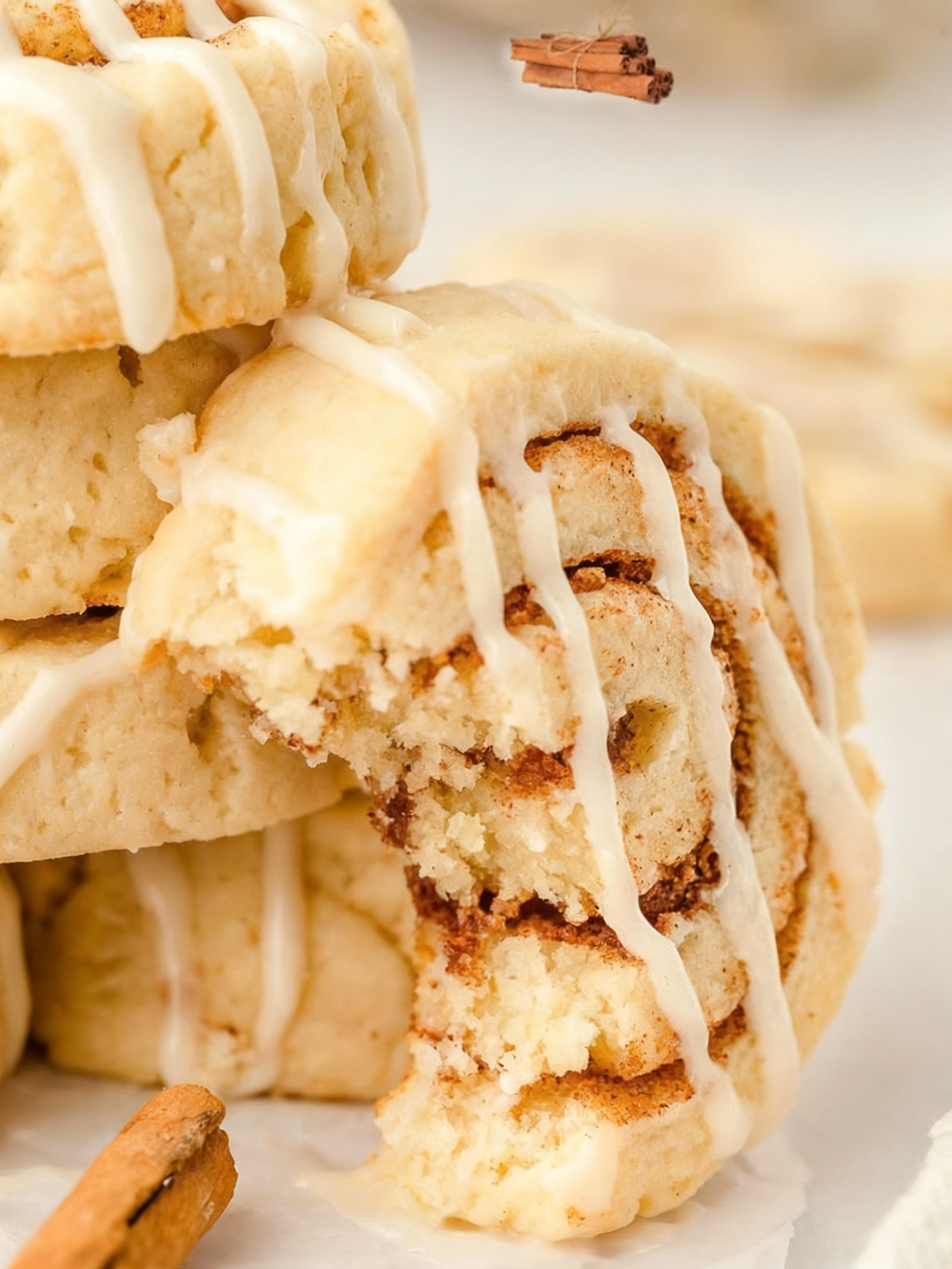 These Cinnamon Roll Cookies are swirled with cinnamon sugar and drizzled with icing - perfect for sharing and so pretty finished
