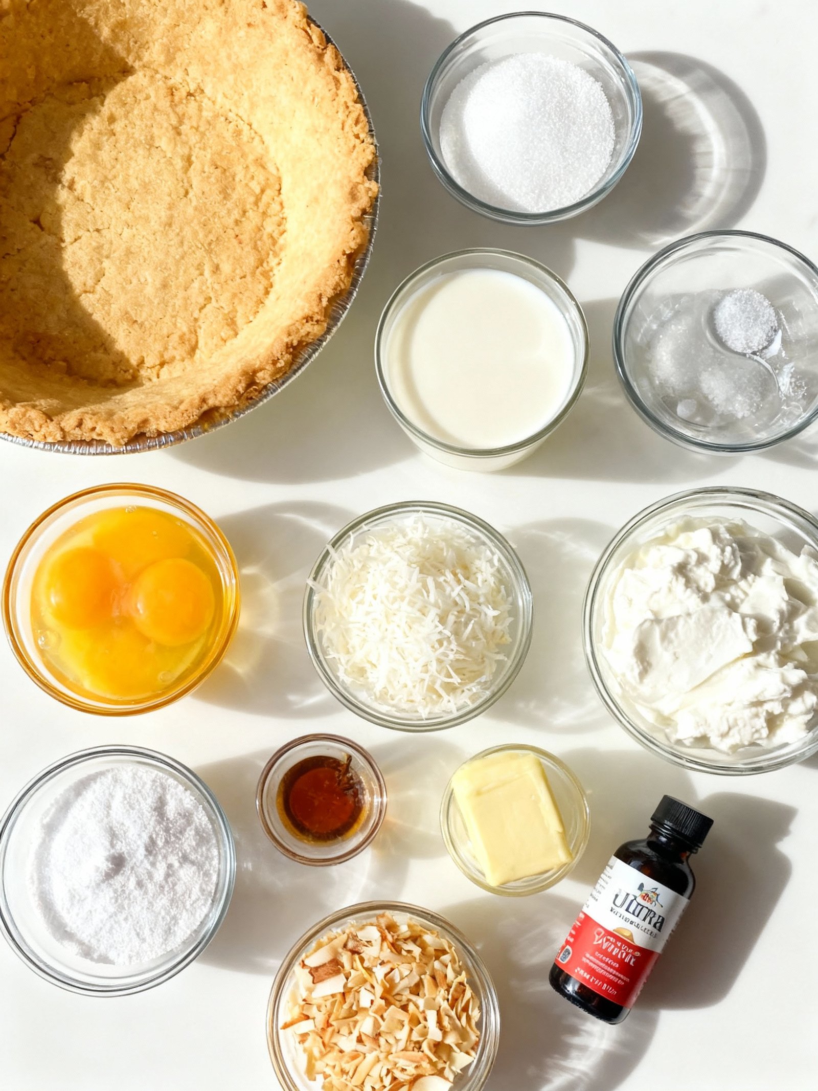 Coconut Cream Pie ingredients