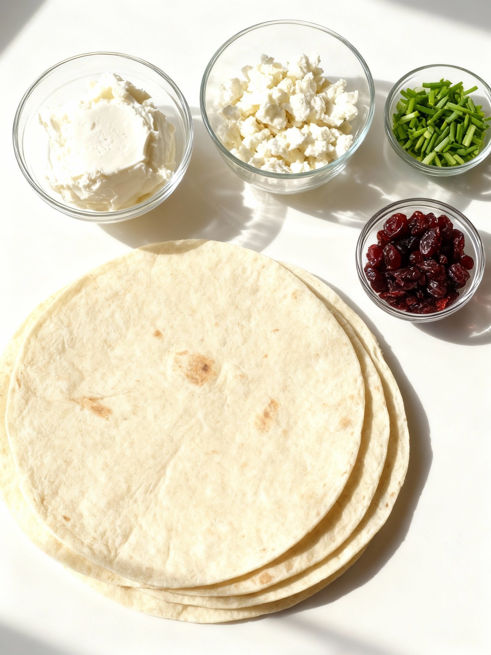 Cranberry Feta Pinwheels with Cream Cheese Recipe ingredients