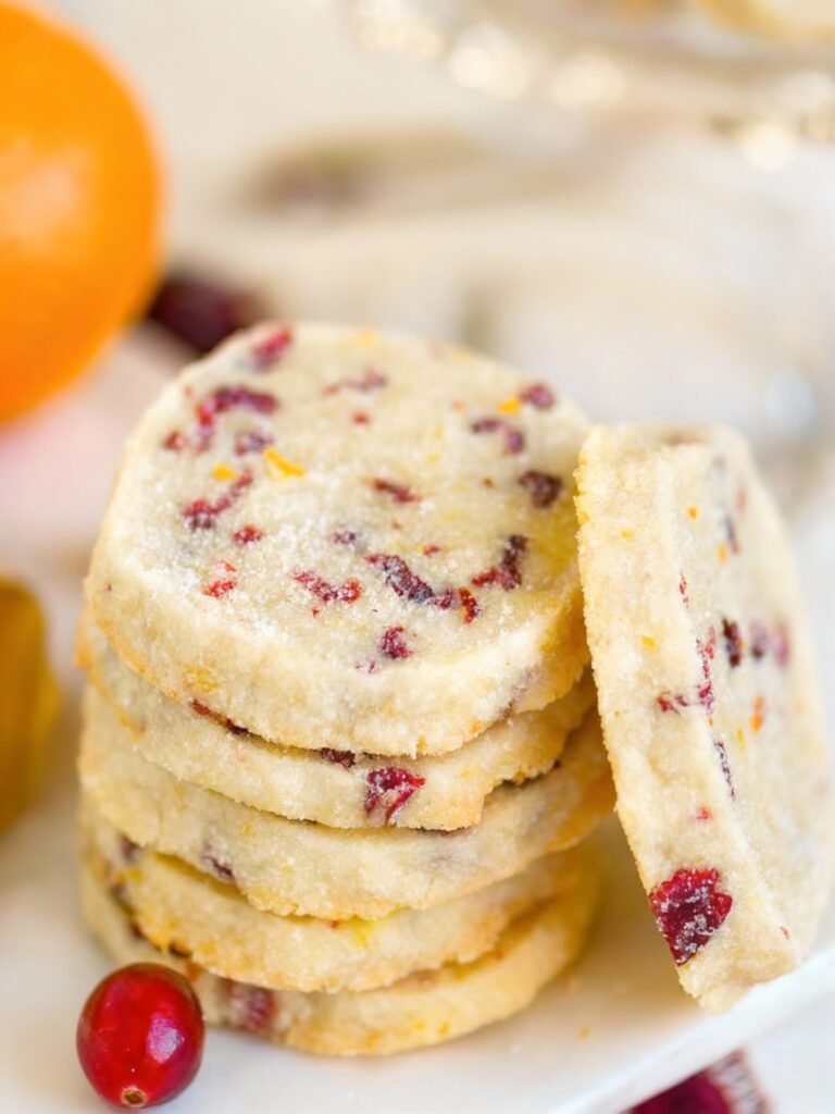 Cranberry Orange Shortbread Cookies Recipe
