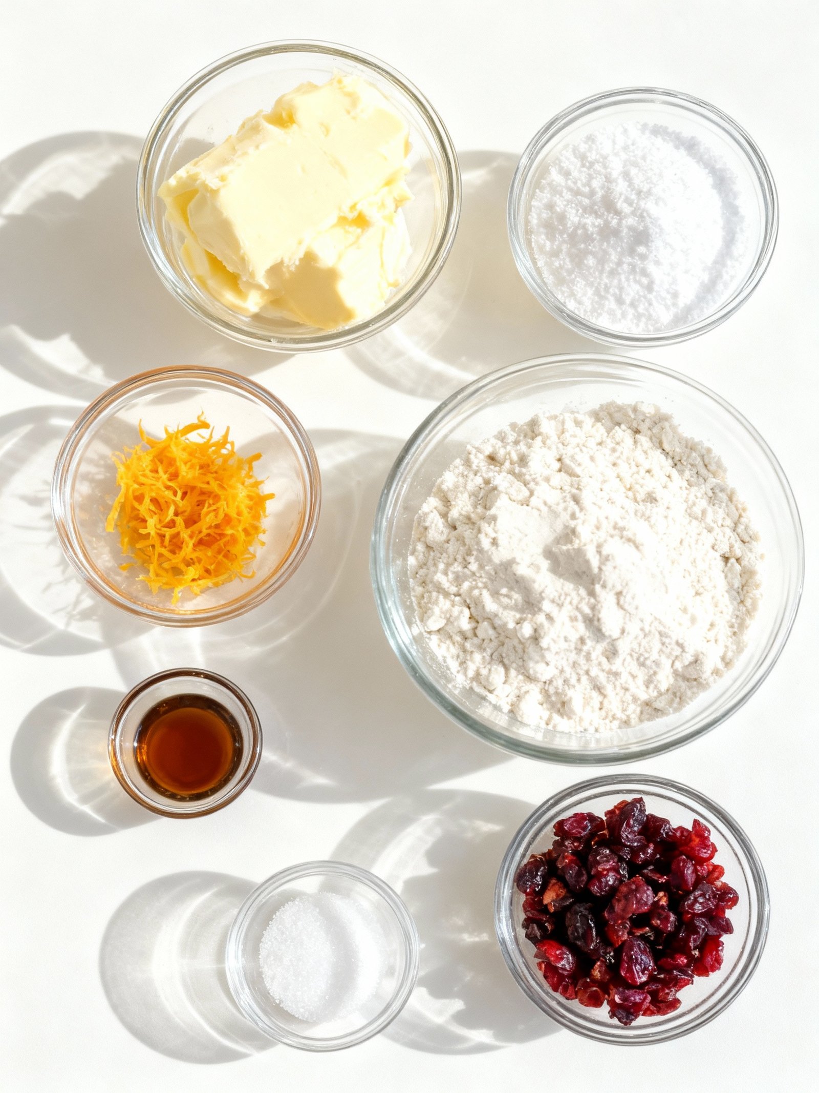 Cranberry Orange Shortbread Cookies ingredients