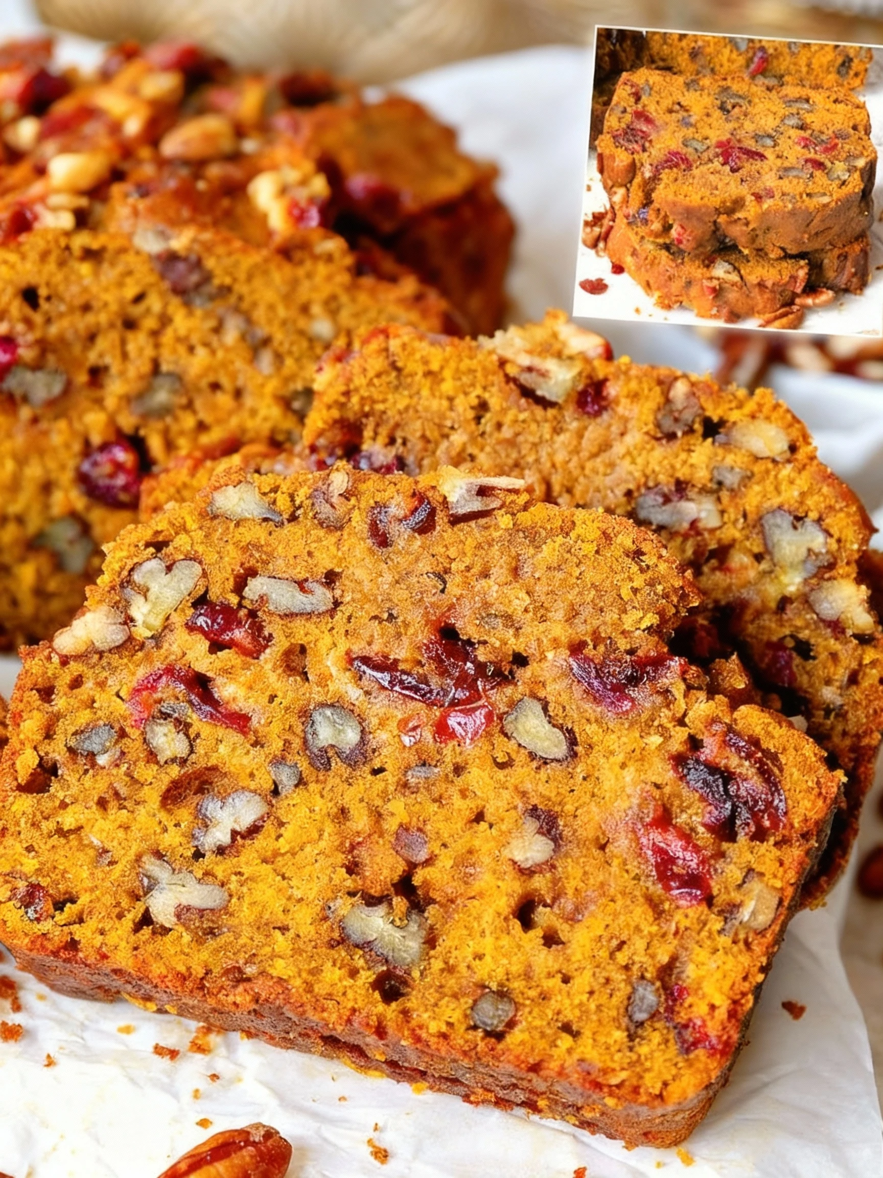 This extra delicious and supremely moist Cranberry Pecan Pumpkin Bread is bursting with fall flavors finished