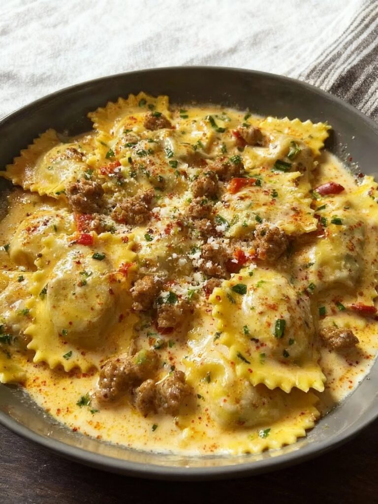 Creamy Cajun Sausage Ravioli Recipe