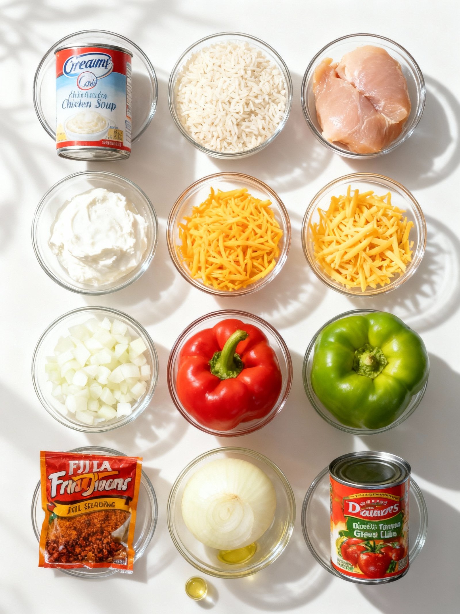 Creamy, cheesy, and packed with fajita flavor This chicken casserole with rice and peppers is the ultimate weekni ingredients