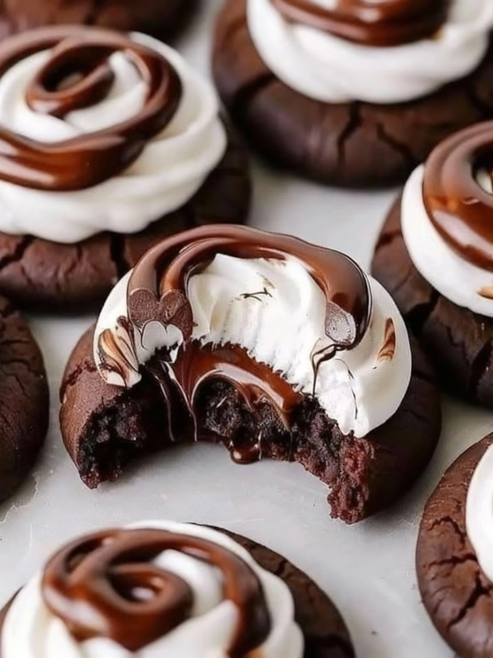 Double Chocolate Marshmallow Cookies finished