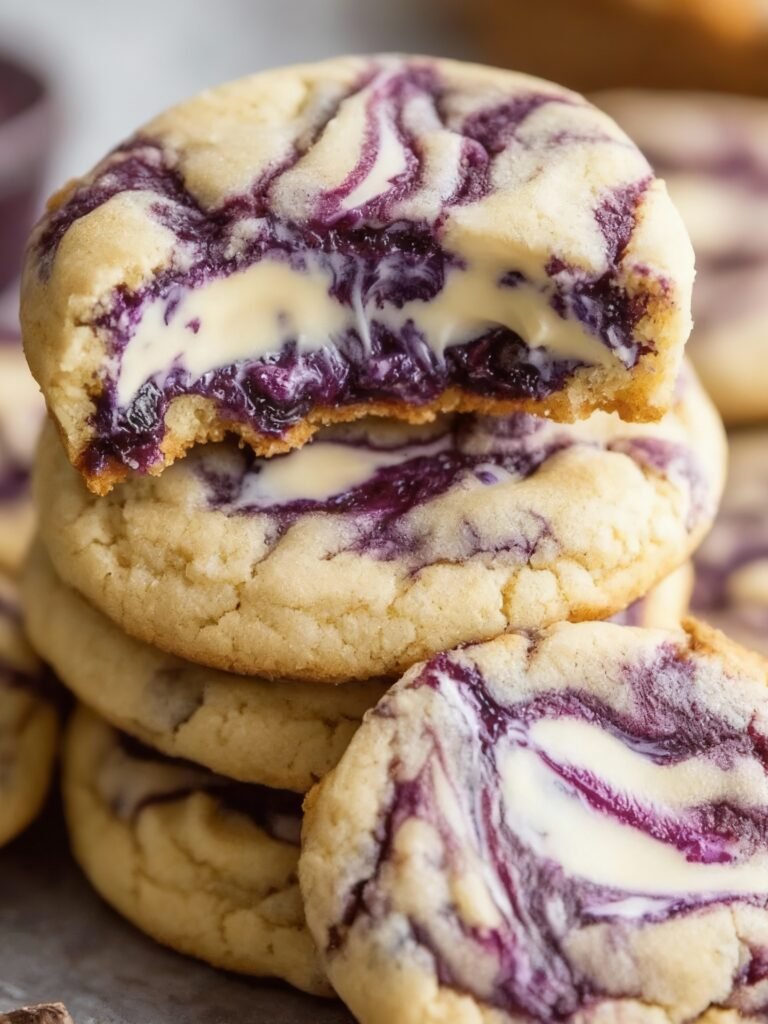 Easy Blueberry Cheesecake Swirl Cookie Recipe