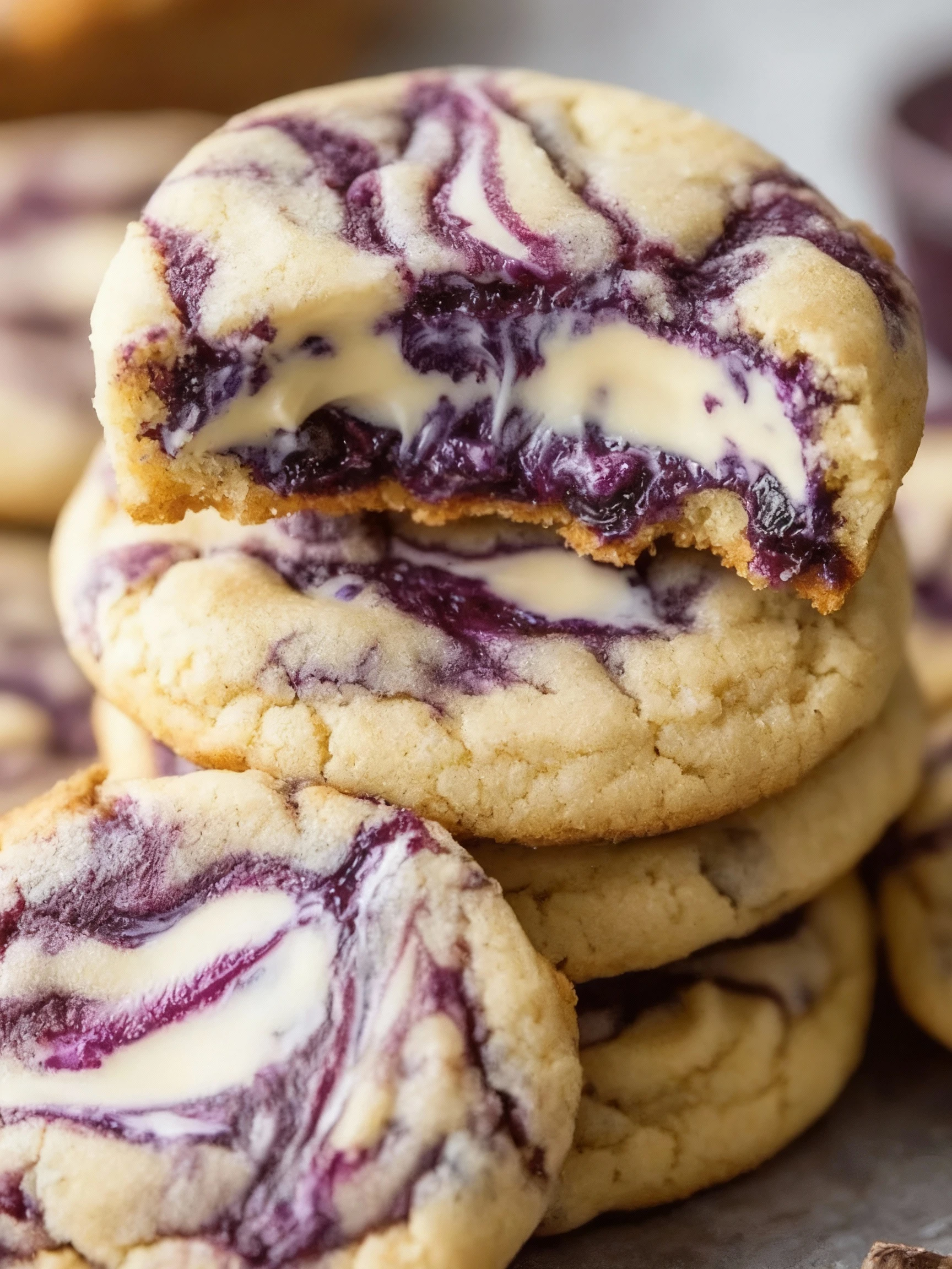 Easy Blueberry Cheesecake Swirl Cookie Recipe finished