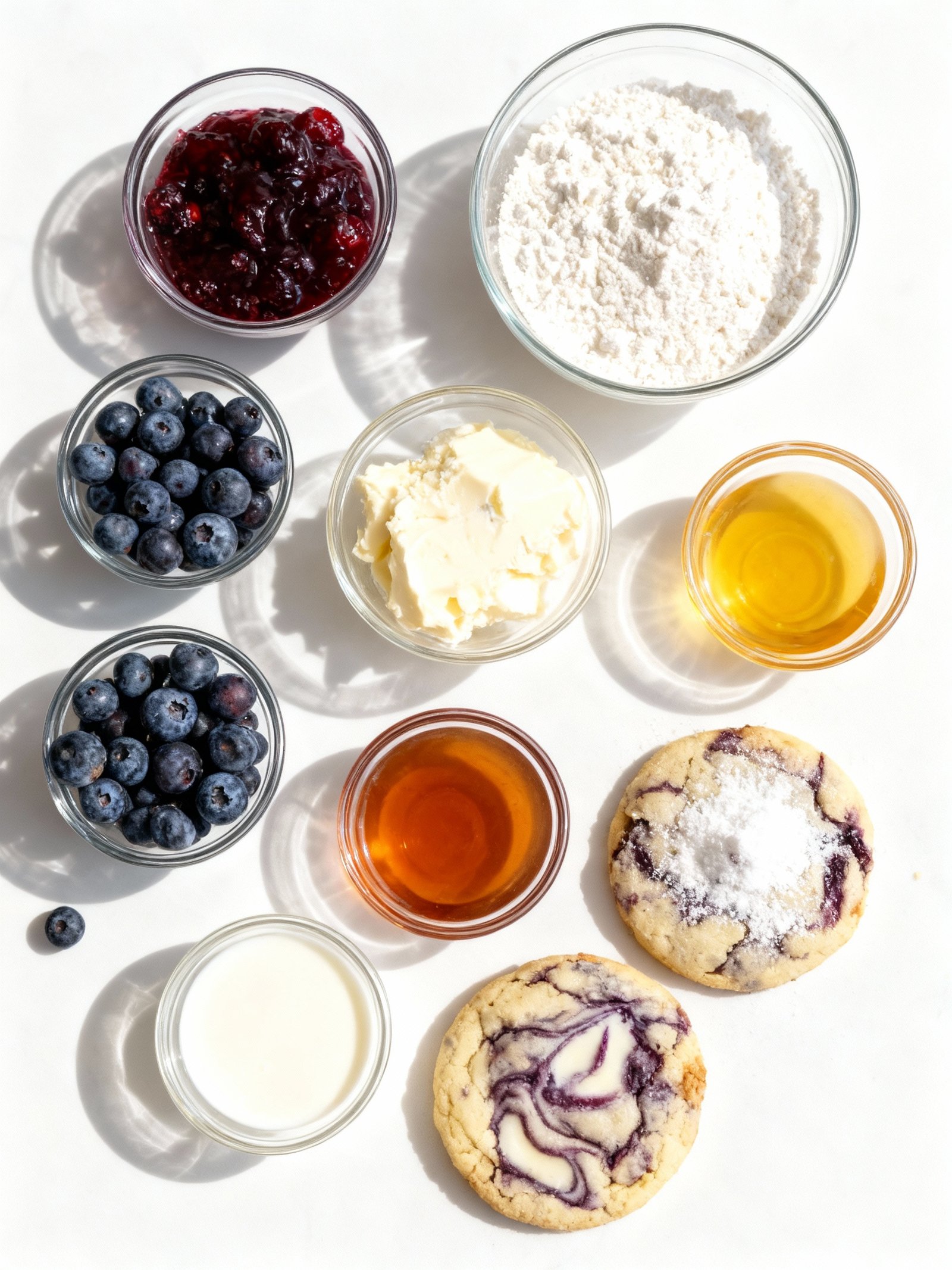 Easy Blueberry Cheesecake Swirl Cookie Recipe ingredients