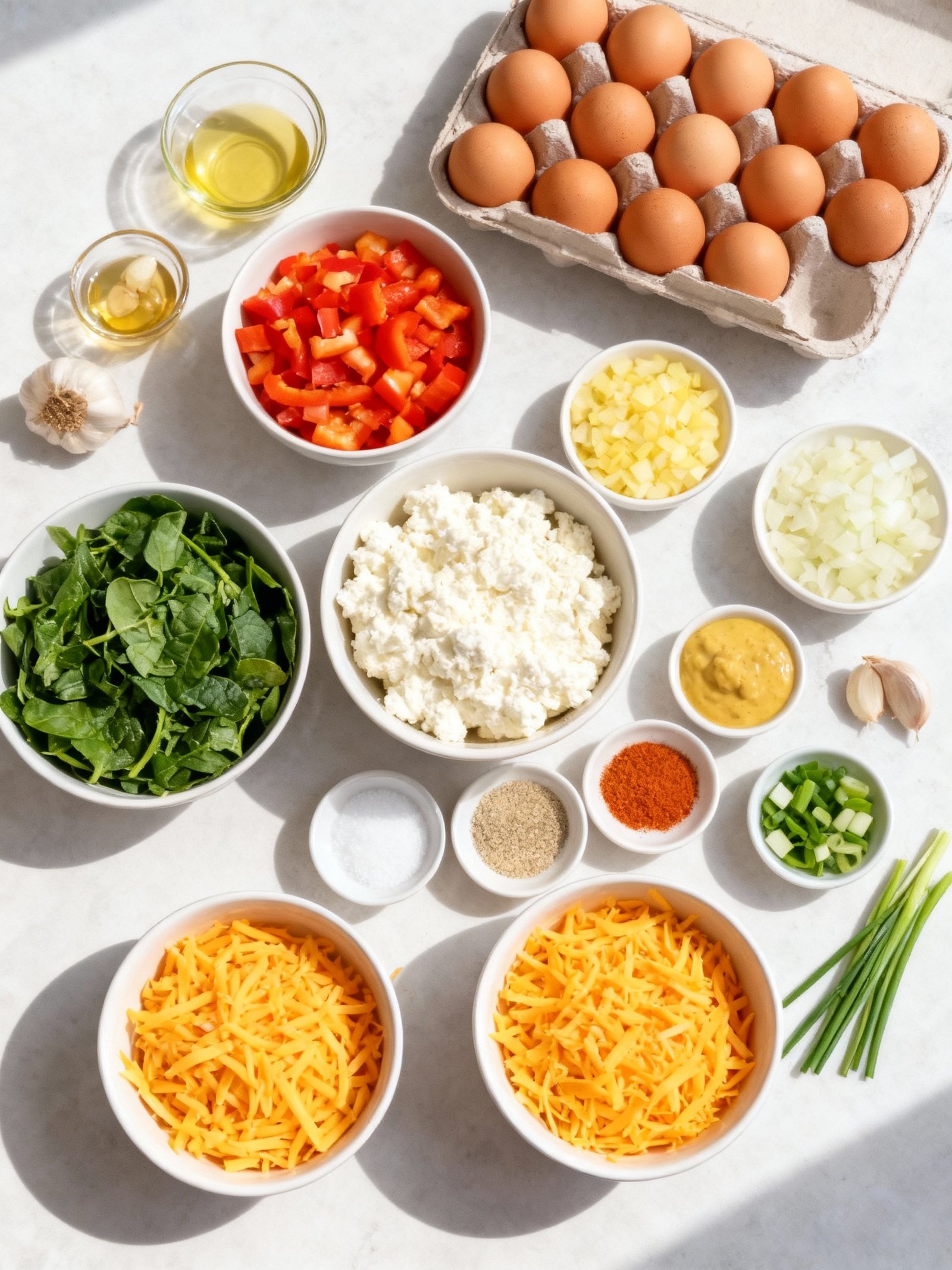 Fluffy Cottage Cheese Egg Bake ingredients