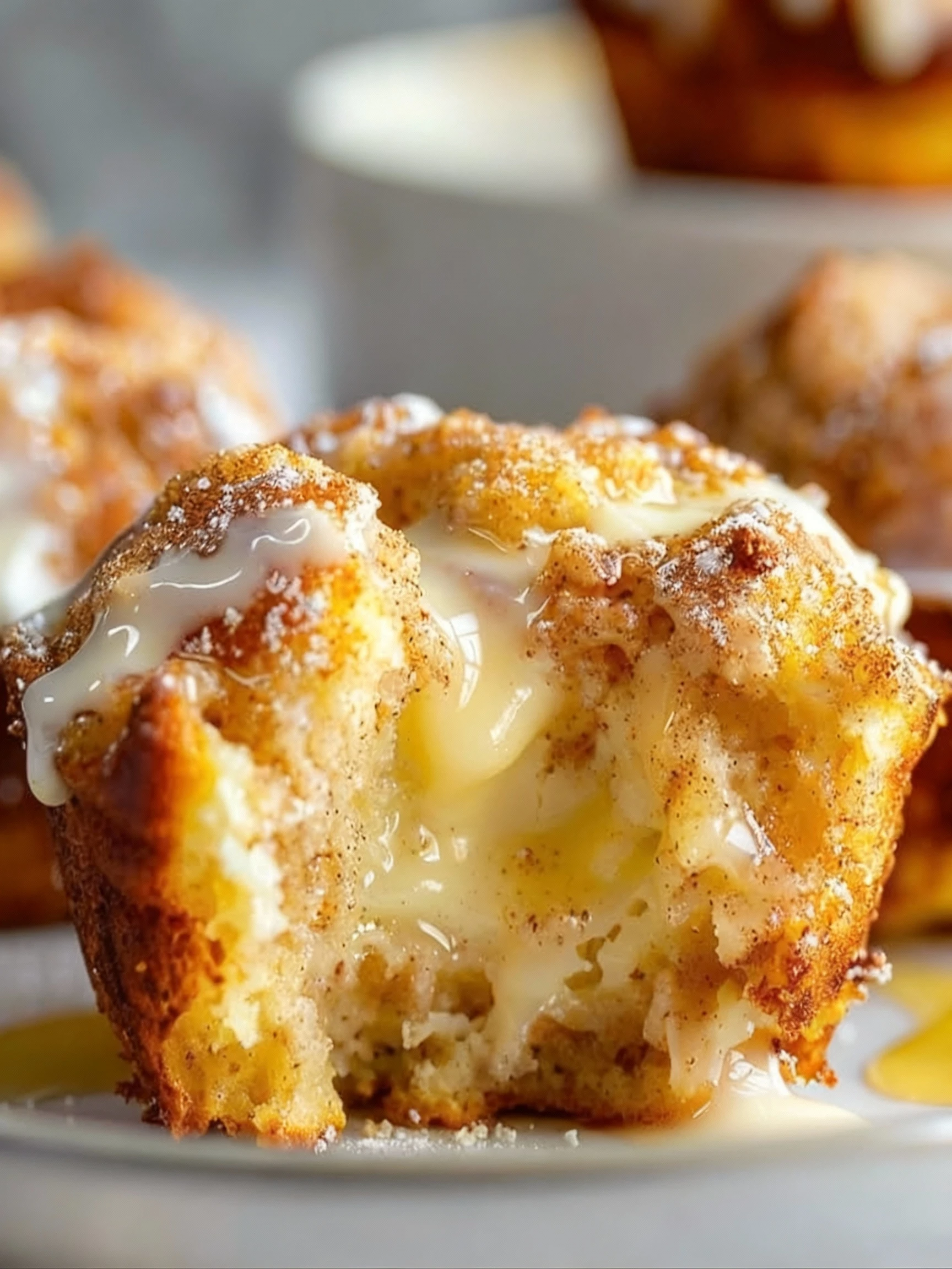 Gooey Cinnamon Cream Cheese Muffins finished