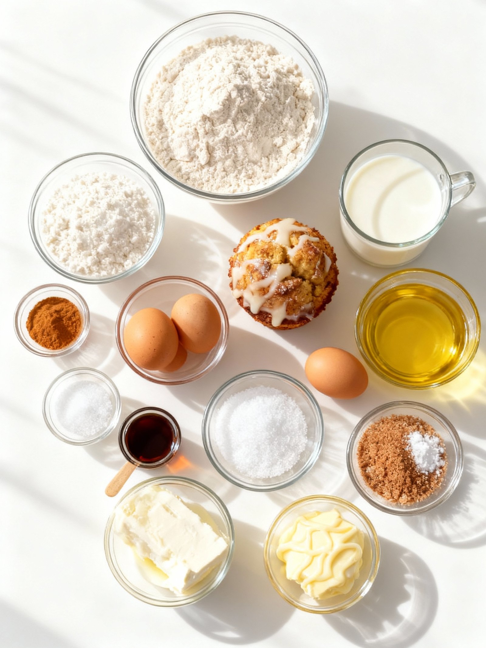 Gooey Cinnamon Cream Cheese Muffins ingredients