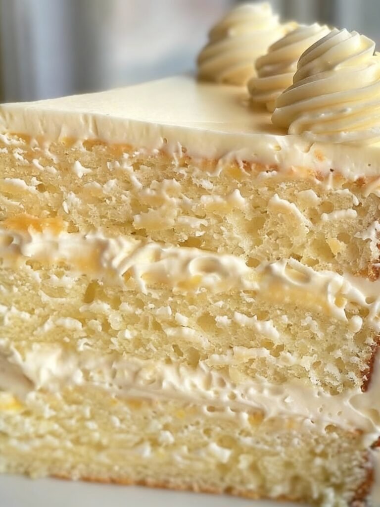 Heavenly White Chocolate Cake with Pineapple Filling Recipe