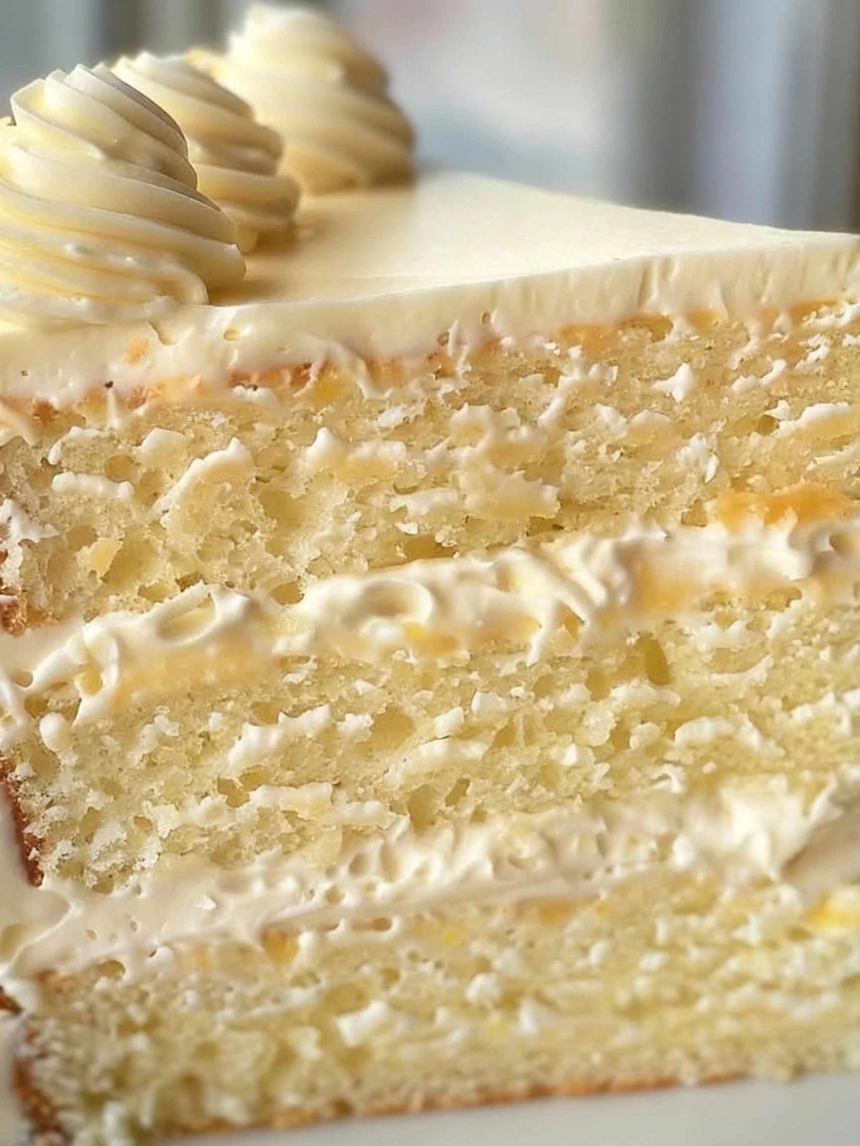 Heavenly White Chocolate Cake with Pineapple Filling finished