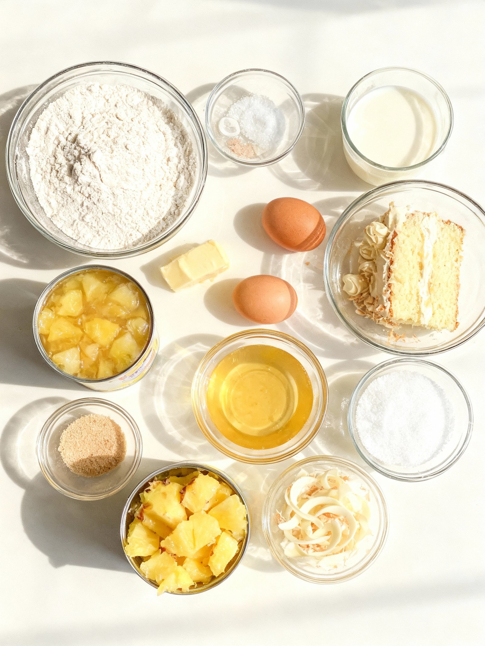 Heavenly White Chocolate Cake with Pineapple Filling ingredients