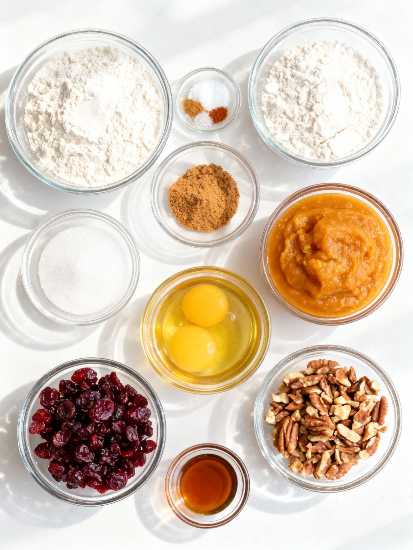 Holiday Cranberry Pecan Pumpkin Bread ingredients