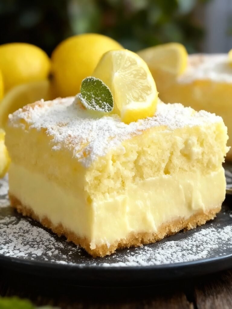 Homemade Lemon Custard Cake Recipe