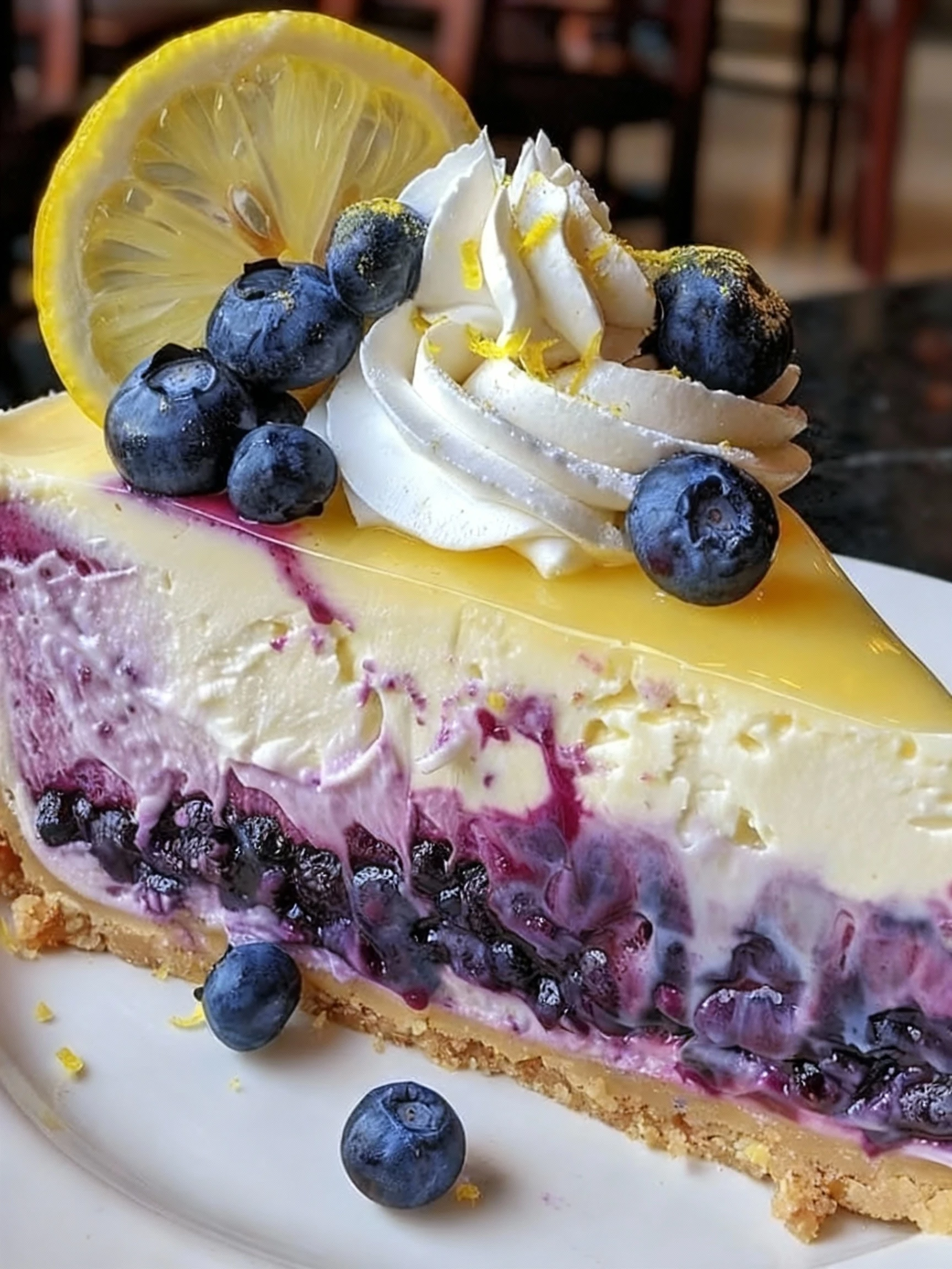 Lemon Blueberry Cheesecake finished