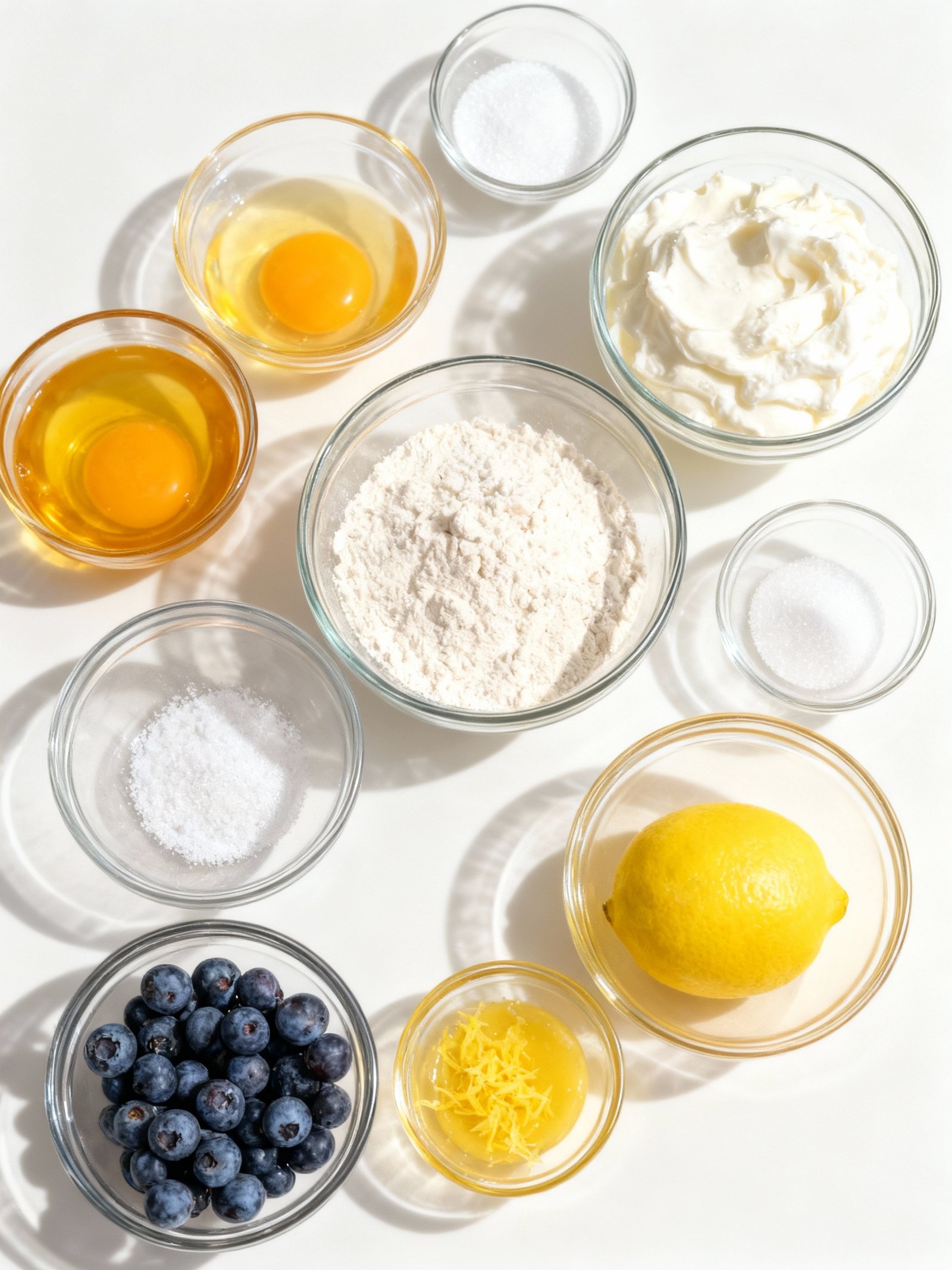 Lemon Blueberry Sponge Cake Roll ingredients