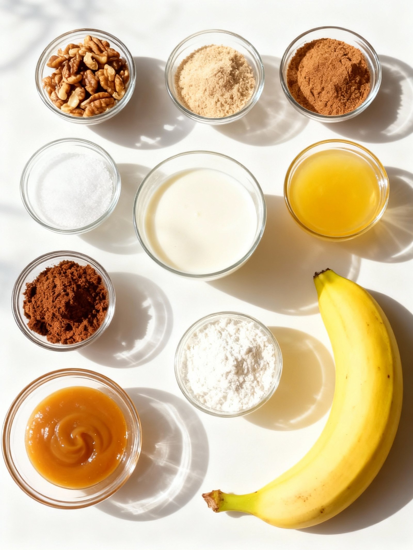 Luscious Walnut Banana Caramel Cake Recipe ingredients