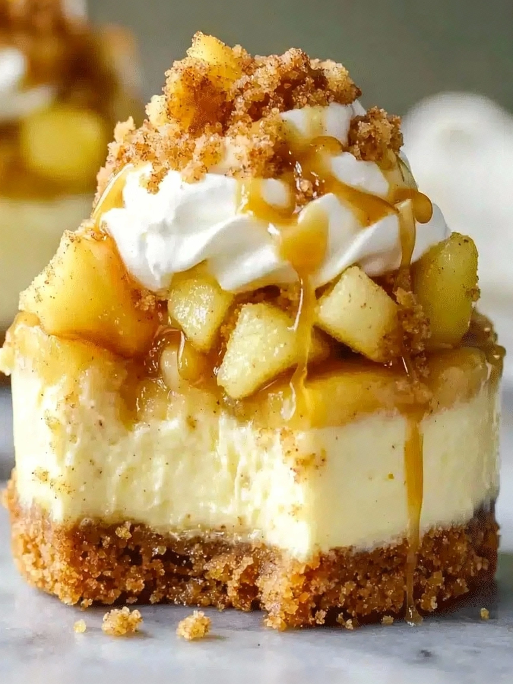Irresistible Mini Caramel Apple Cheesecake Bites finished