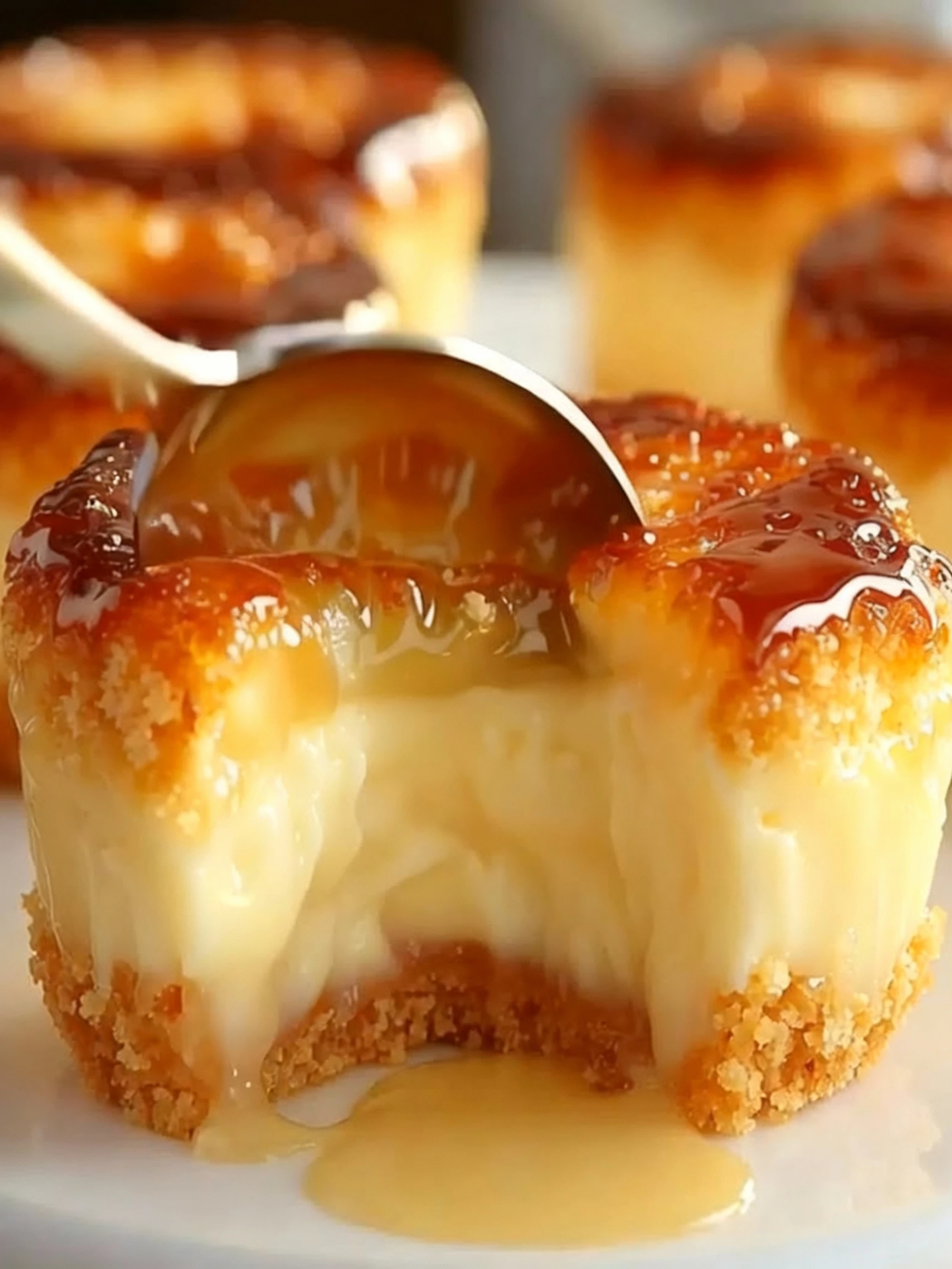 Mini Crème Brûlée Cheesecakes finished