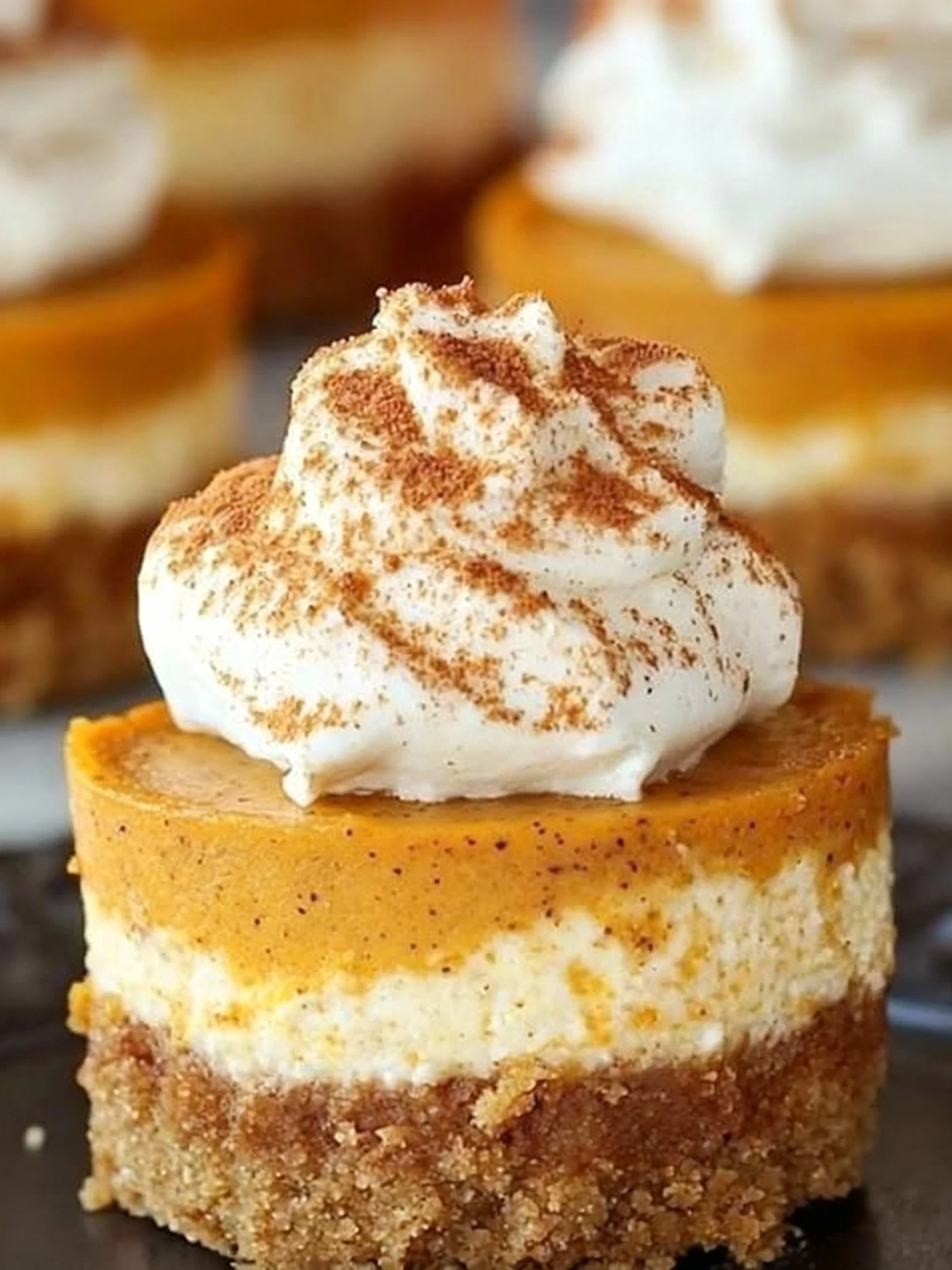Mini Pumpkin Cheesecake Bites finished