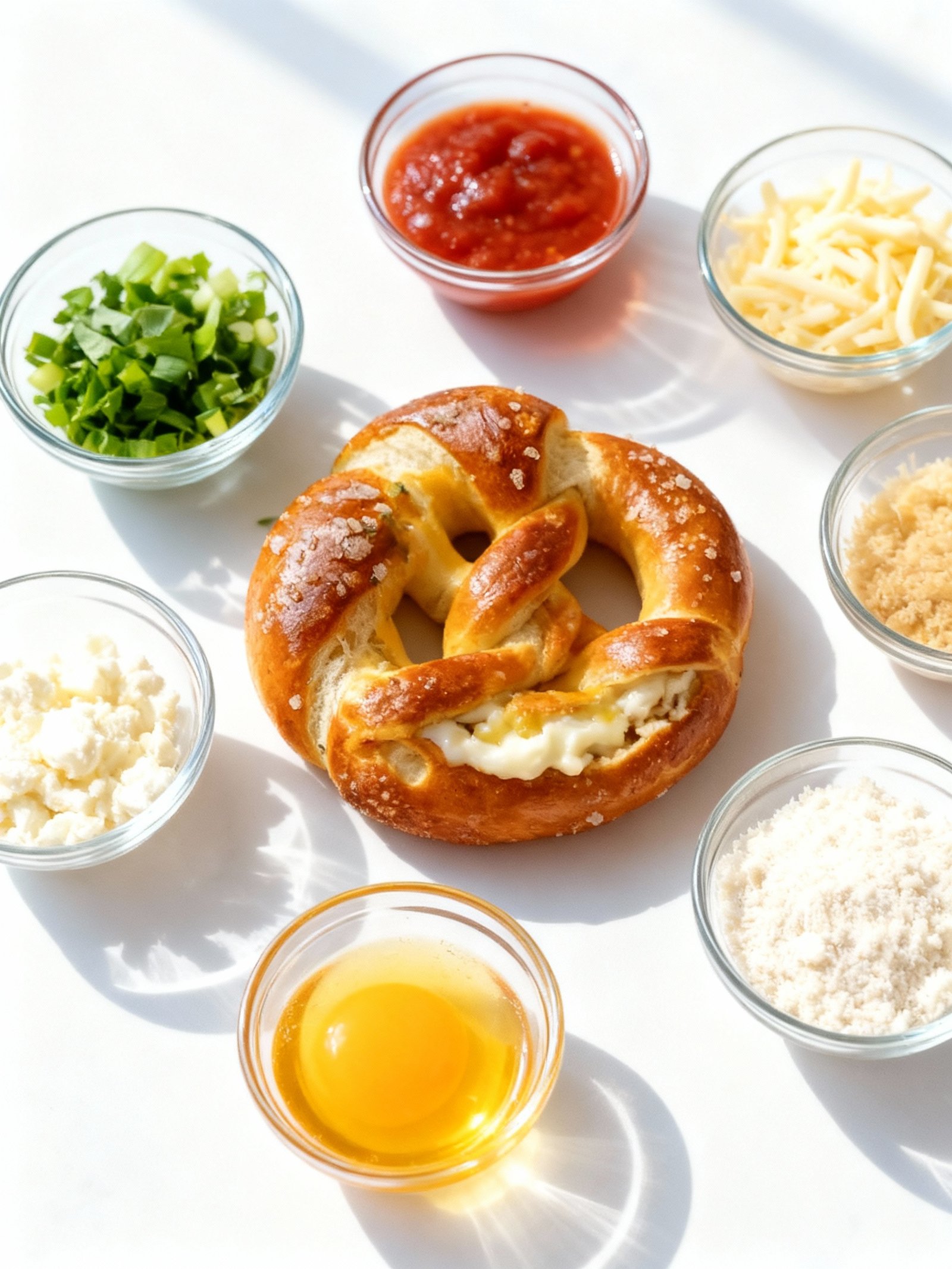 Mozzarella Stuffed Soft Pretzels ingredients