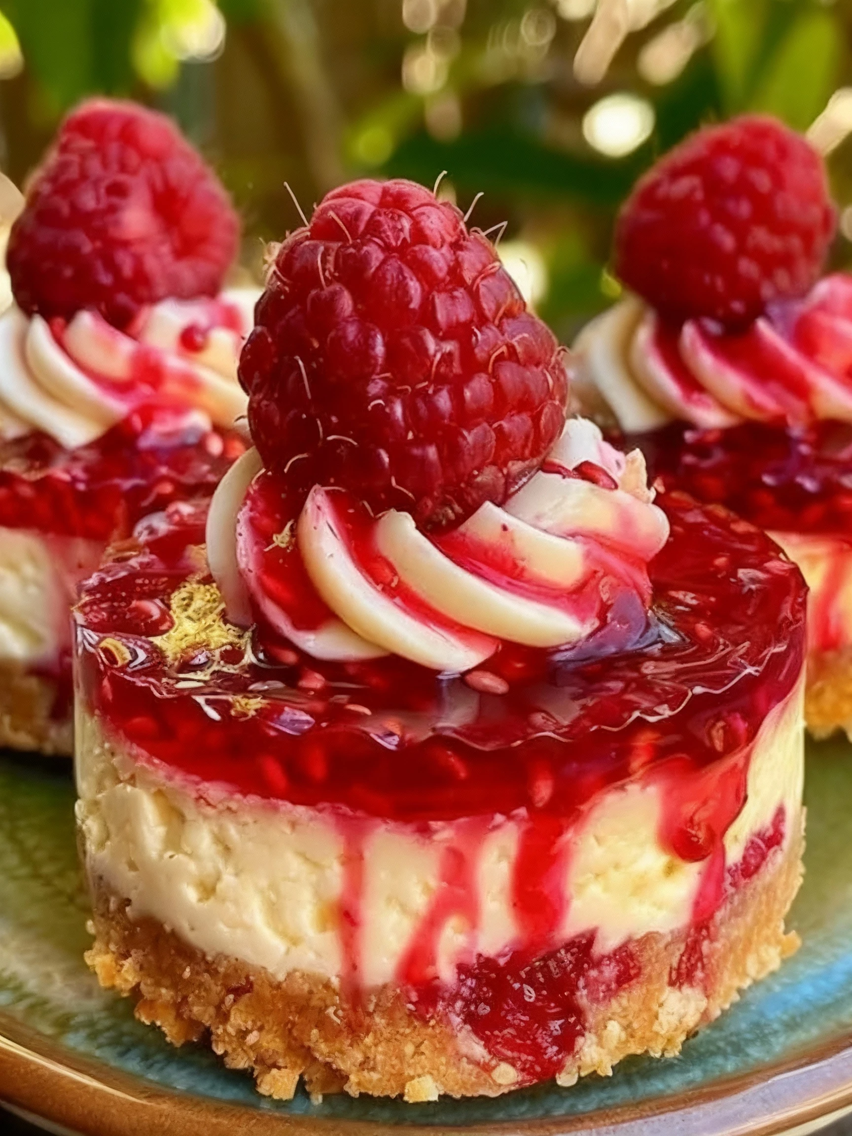No Bake Mini Lemon Raspberry Cheesecakes - Easy & Delicious finished