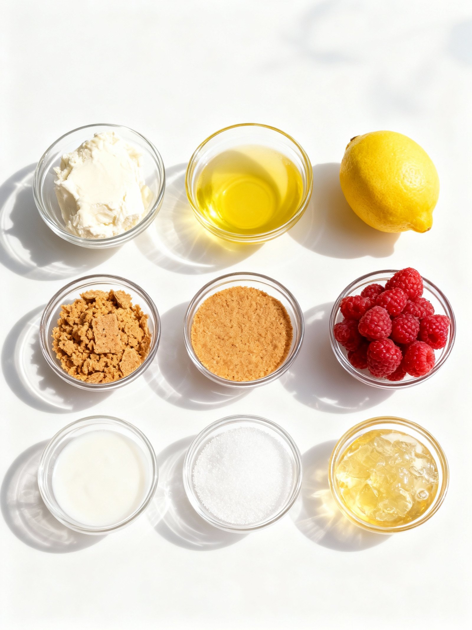 No Bake Mini Lemon Raspberry Cheesecakes - Easy & Delicious ingredients