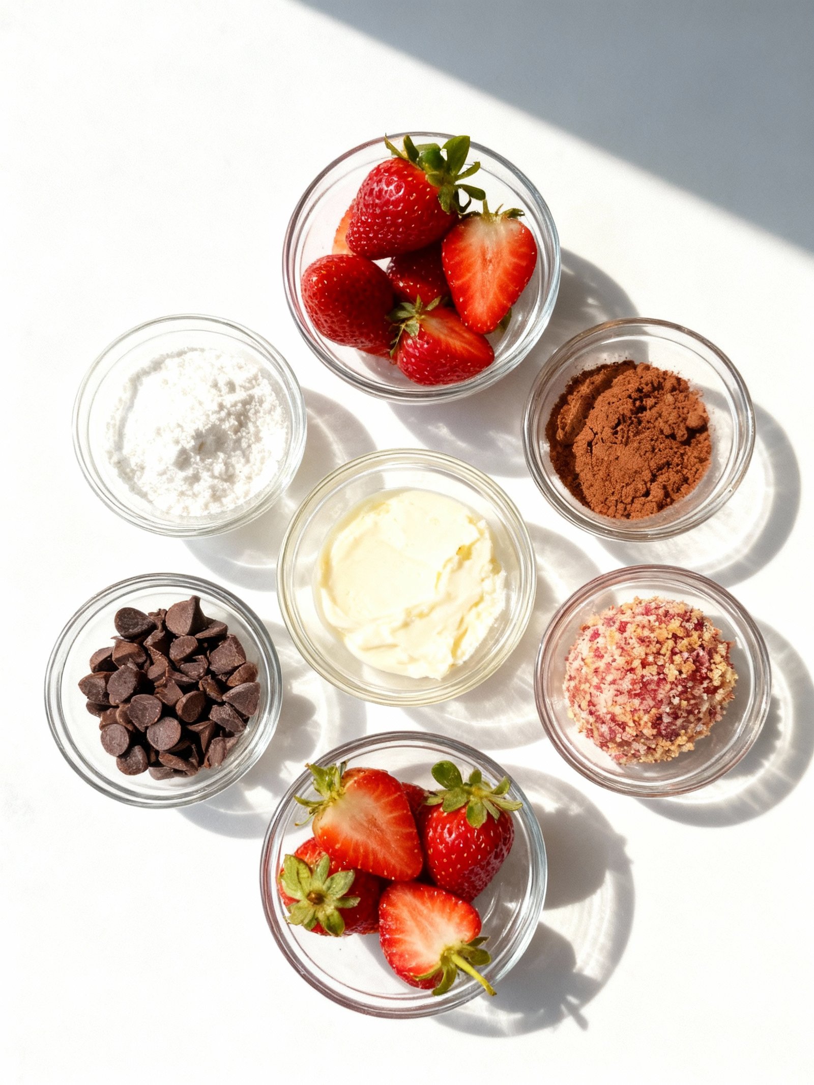 No-Bake Strawberry Cheesecake Truffles ingredients