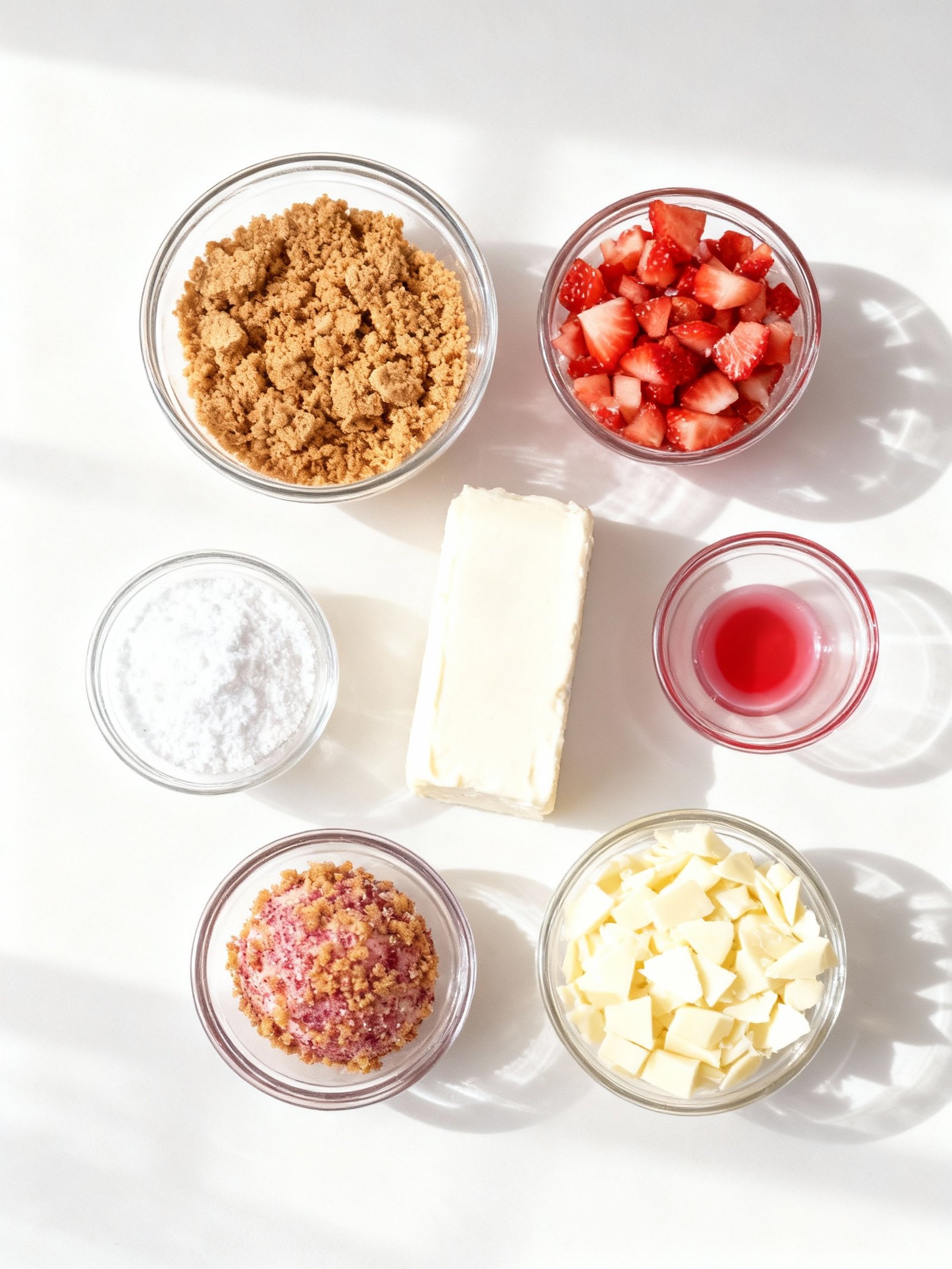 No-Bake Strawberry Cheesecake Truffles ingredients