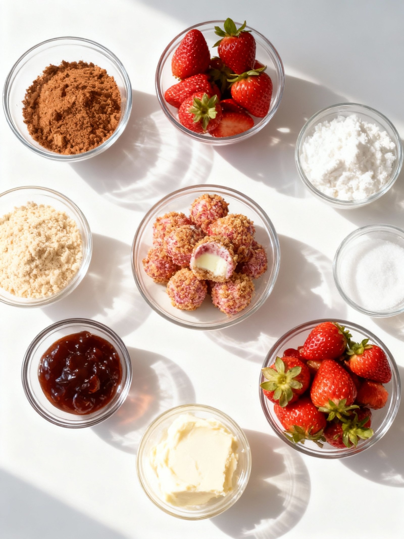 No-Bake Strawberry Cheesecake Truffles ingredients