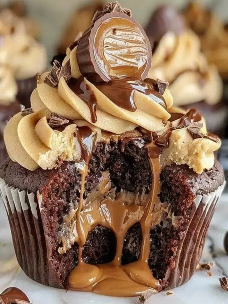 Peanut Butter Cup Lava Cupcakes Recipe