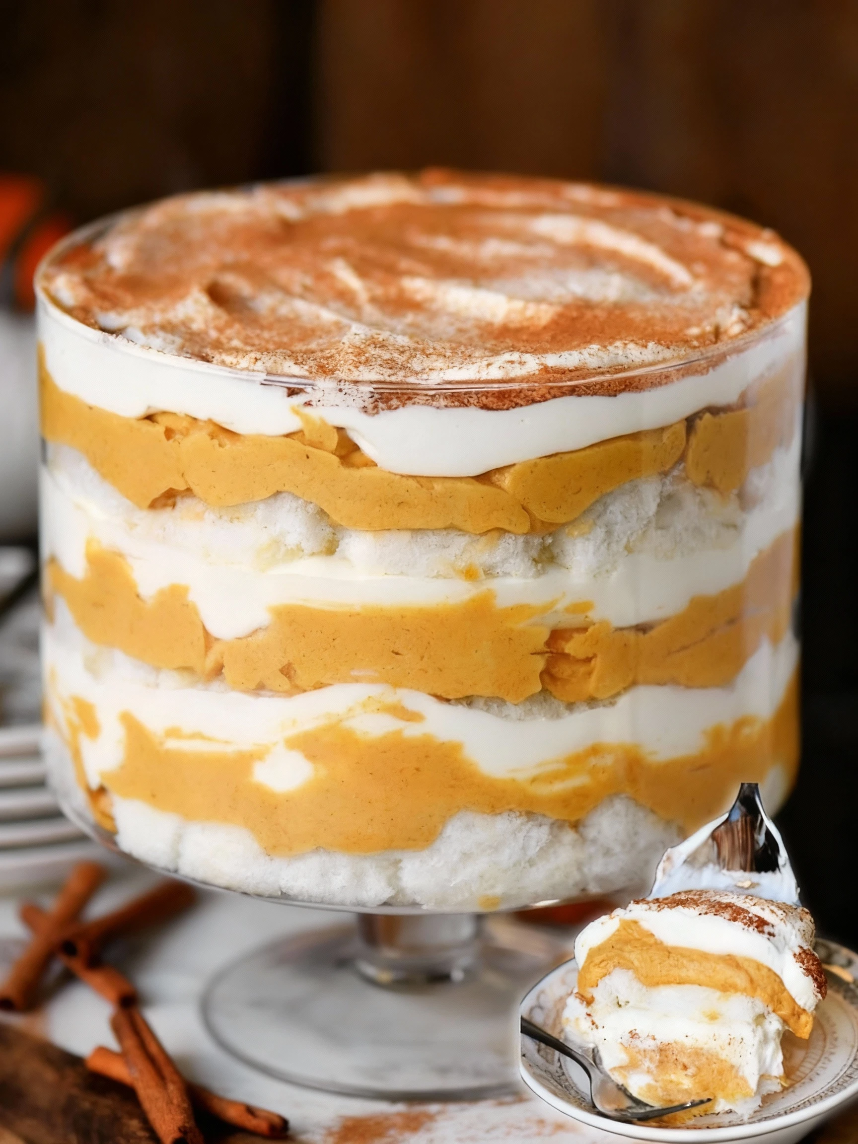 Pumpkin Cheesecake Trifle finished