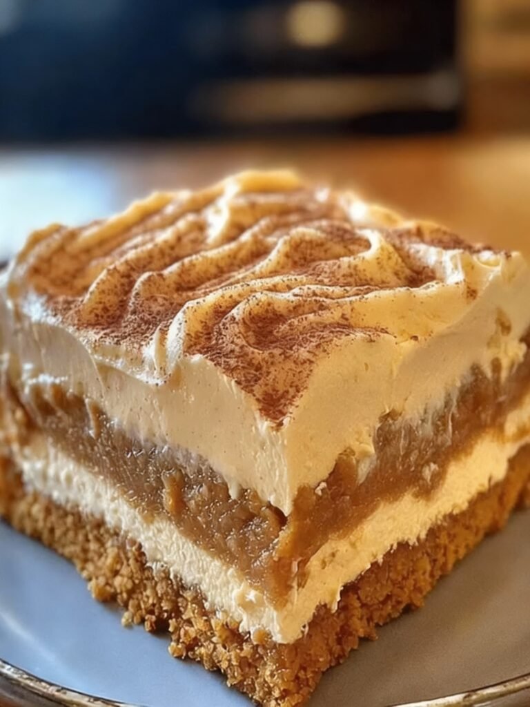 Pumpkin Spice Gooey Cake with Cream Cheese Frosting Recipe