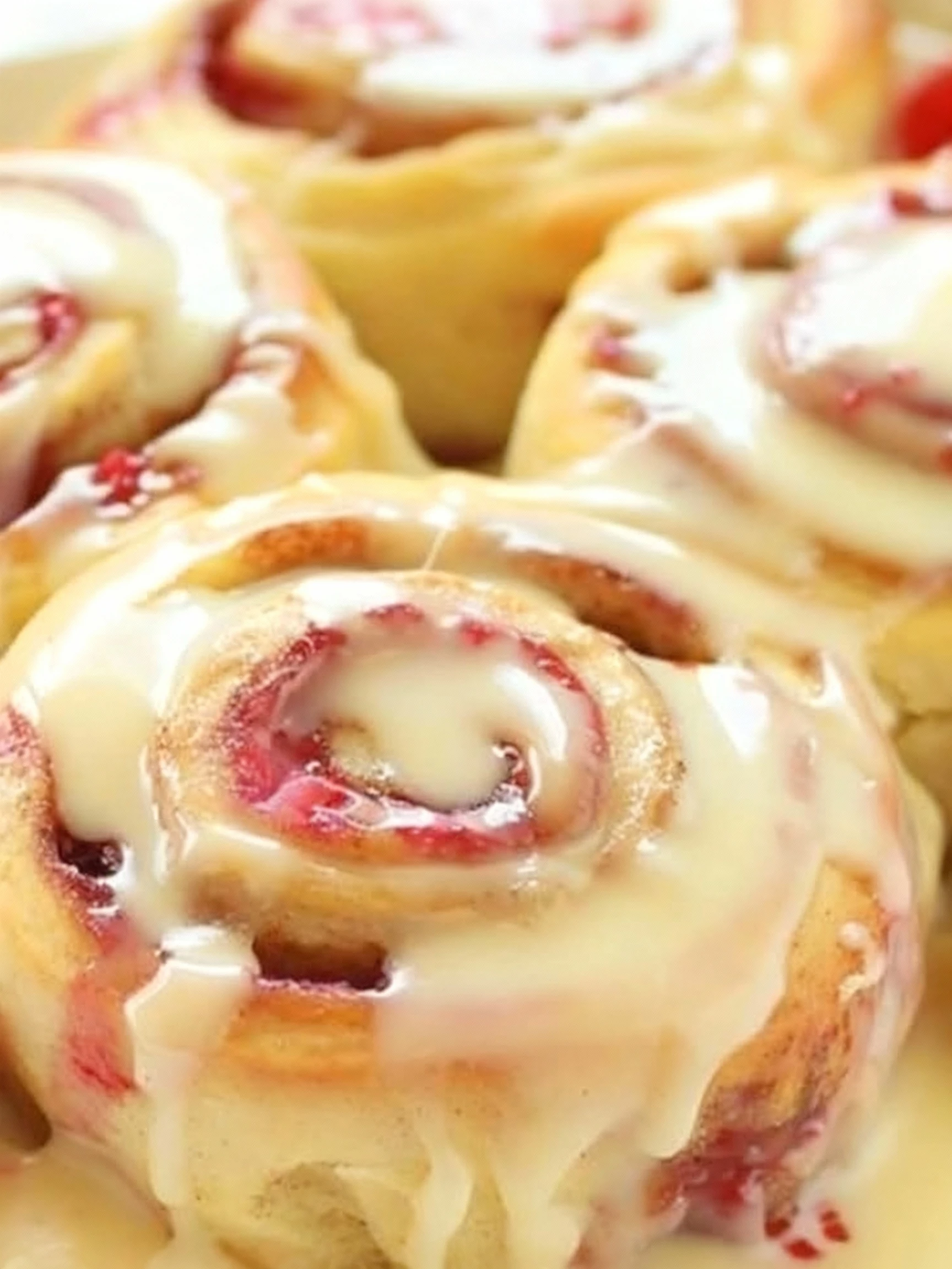 Raspberry Cinnamon Rolls with Lemon Glaze finished