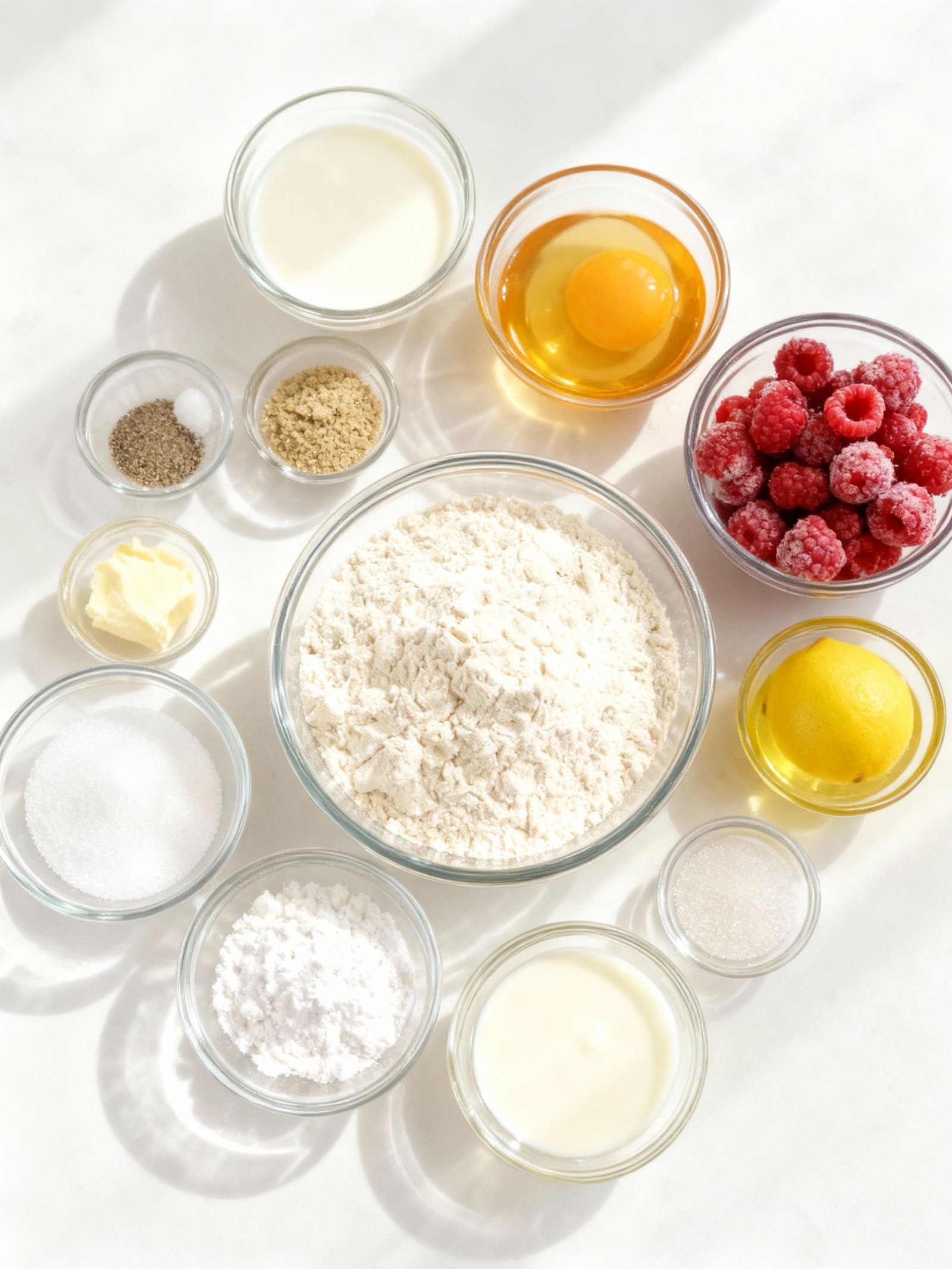 Raspberry Cinnamon Rolls with Lemon Glaze ingredients