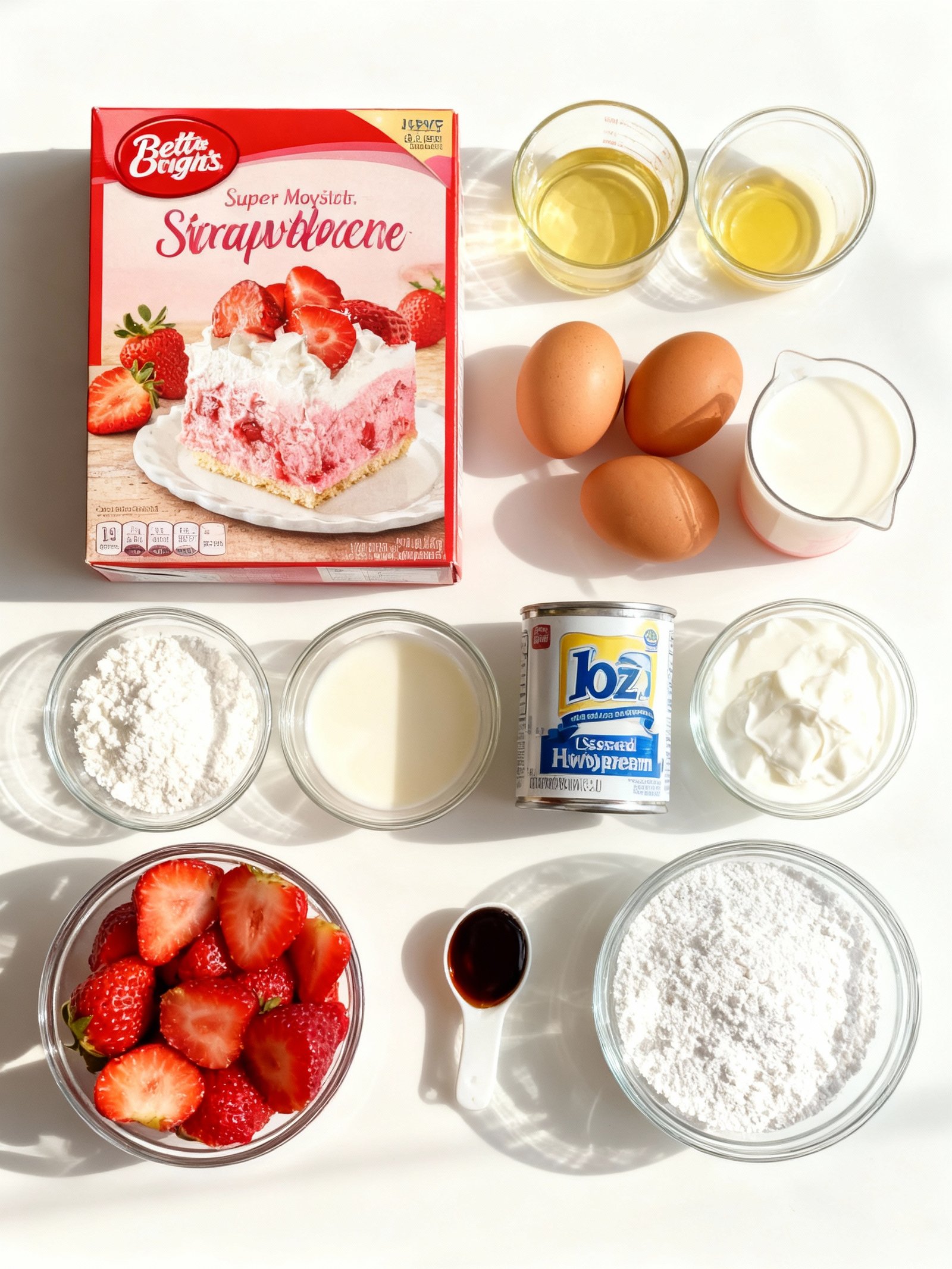 Strawberry Tres Leches Cake ingredients
