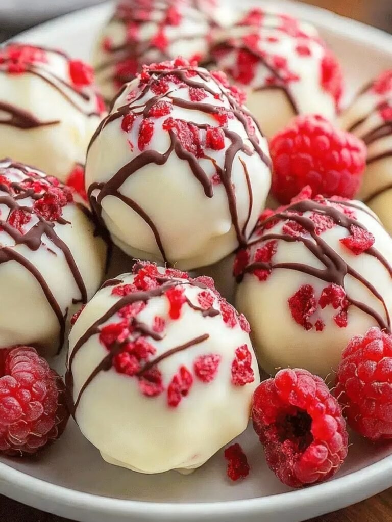 White Chocolate Raspberry Cheesecake Balls Recipe