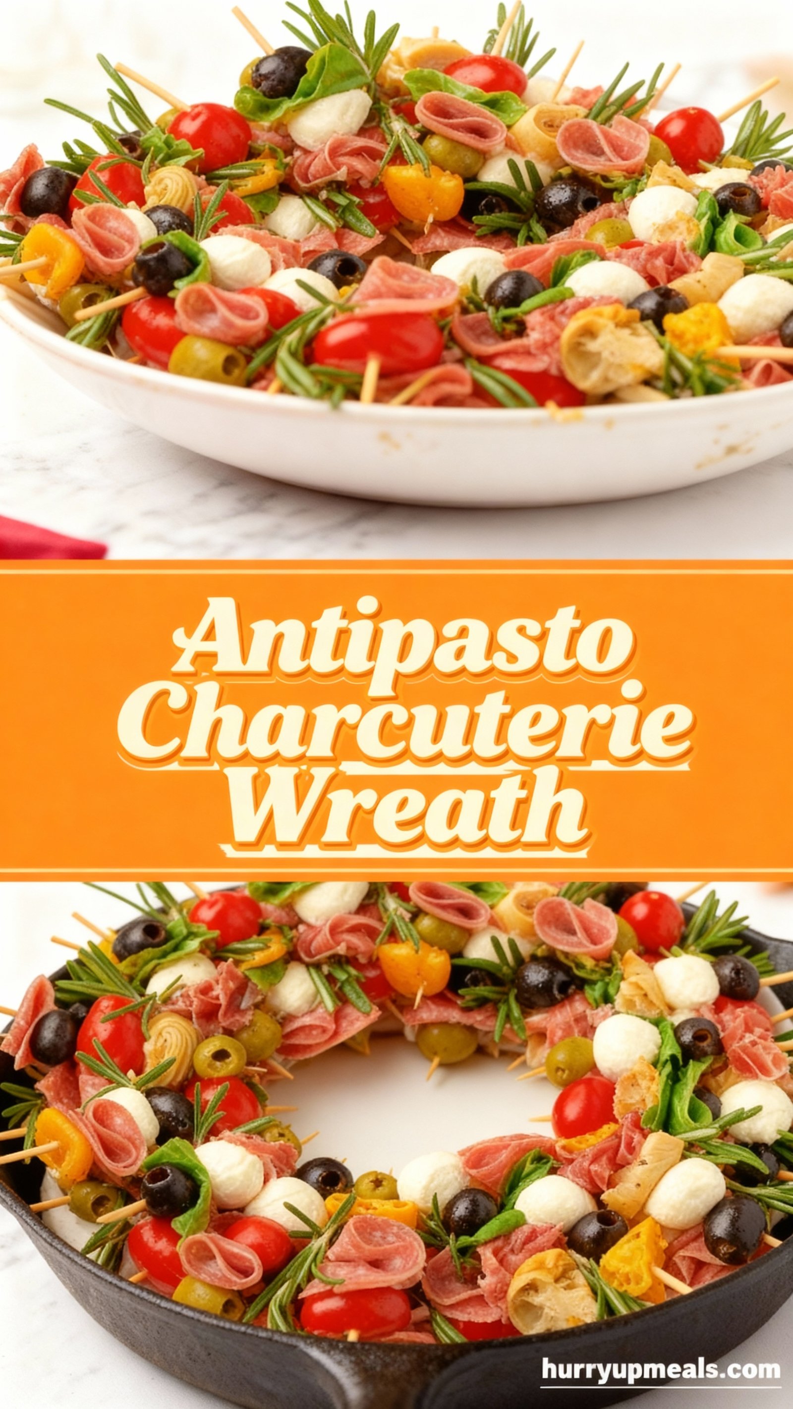 Antipasto Charcuterie Wreath finished