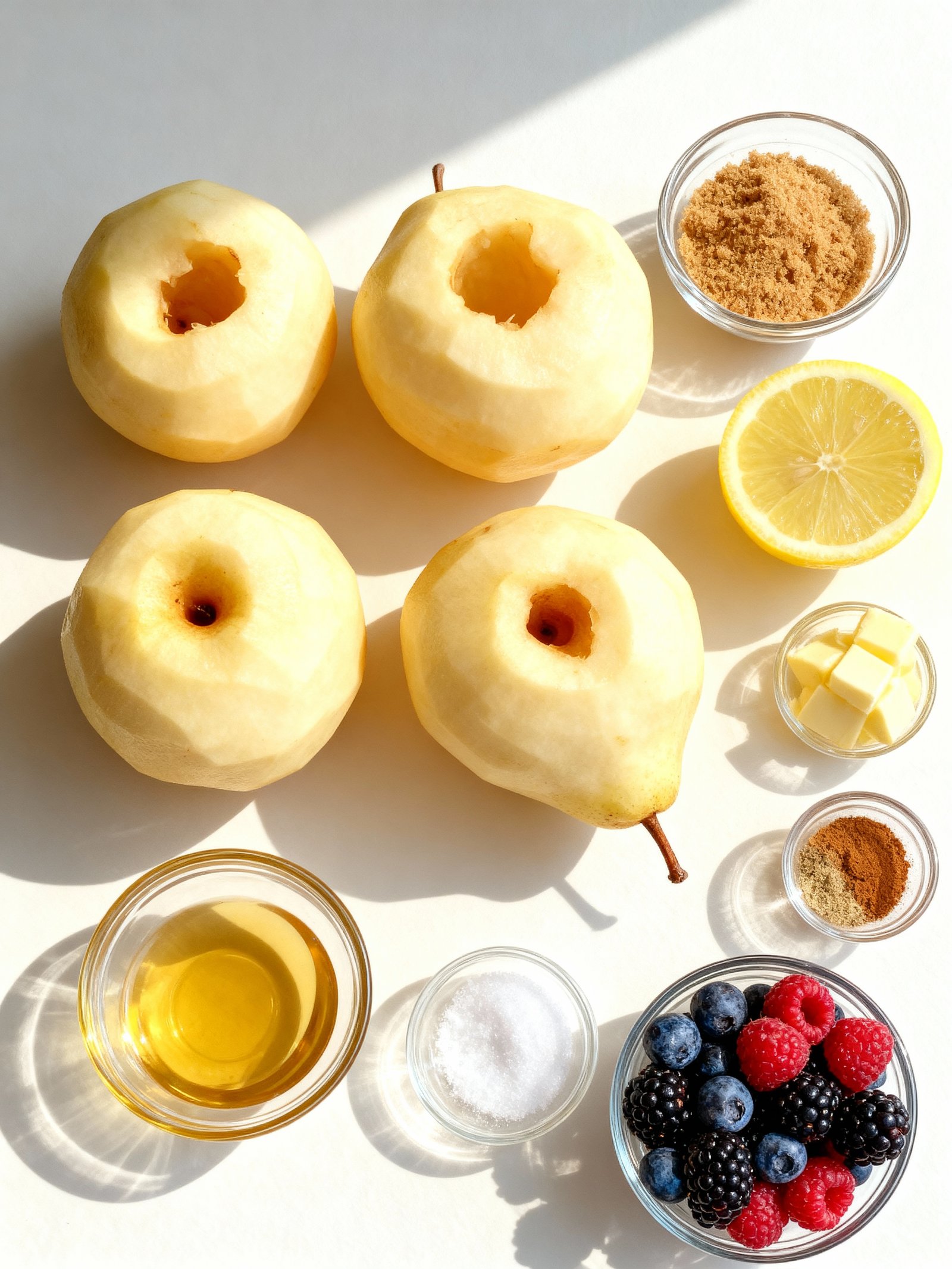 Baked Pears with Berries ingredients