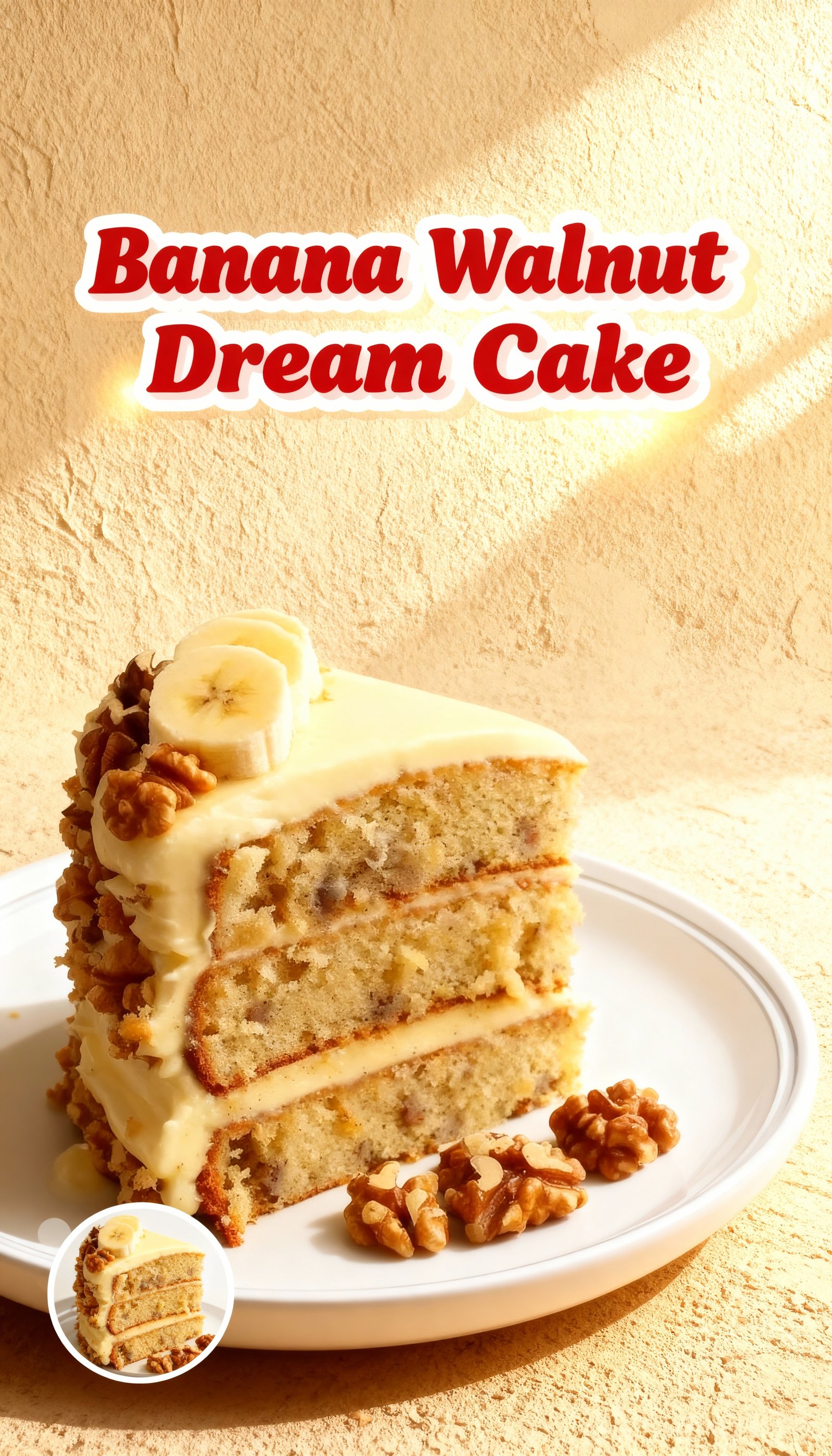 Banana Walnut Dream Cake finished