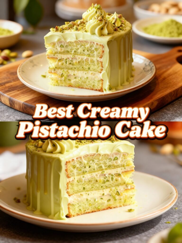Two-Layer Pistachio Cake with Cream Cheese Frosting Recipe