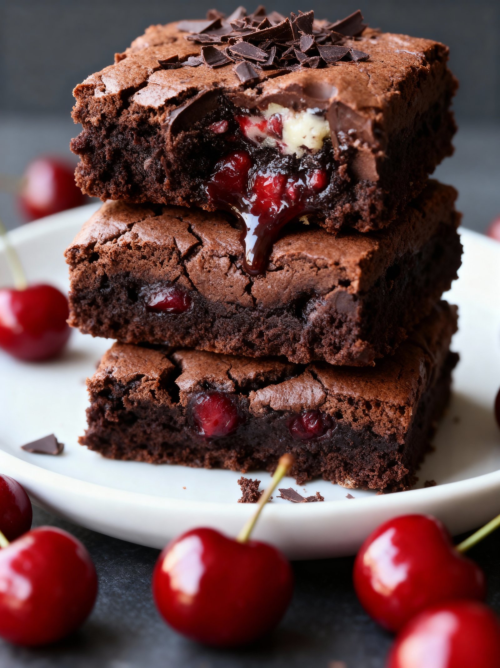 Black Forest Cookie Dough Brownie finished